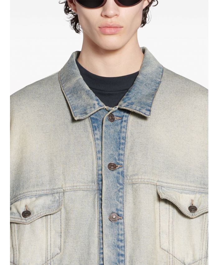 Balenciaga o1w1db10425 Oversized Jacket in Light Blue Size US XXL / EU 58 / 5 - 5 Thumbnail