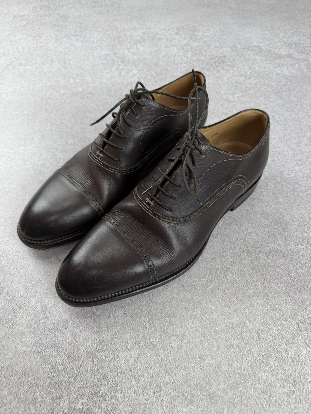 Bally Bally Men’s Leather Derby Oxford Shoes Brown Size US 11 Size US 11 / EU 44 - 2 Thumbnail
