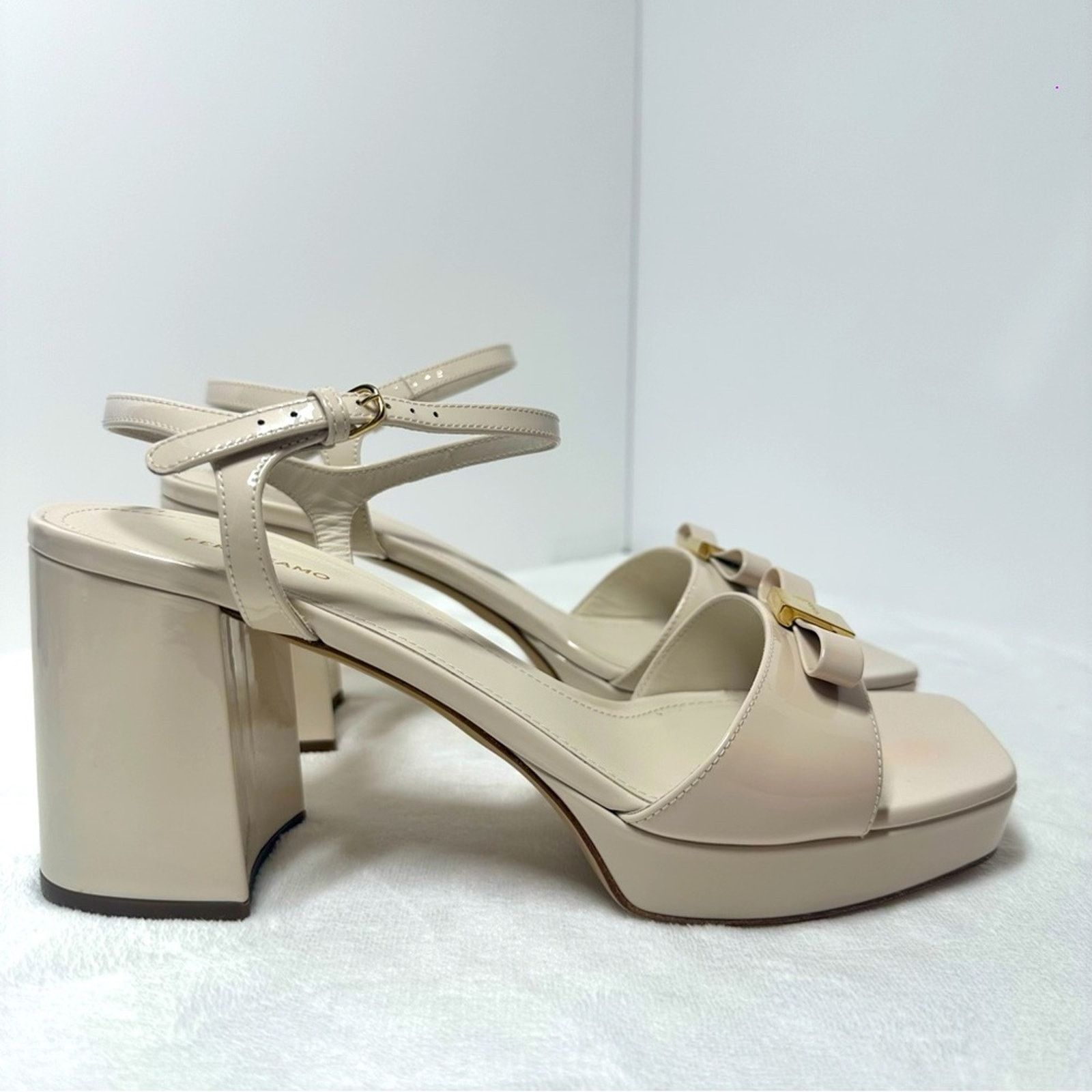 Salvatore Ferragamo Ferragamo Marika Patent Leather Women's Sandals Size US 9 / IT 39 - 2 Thumbnail