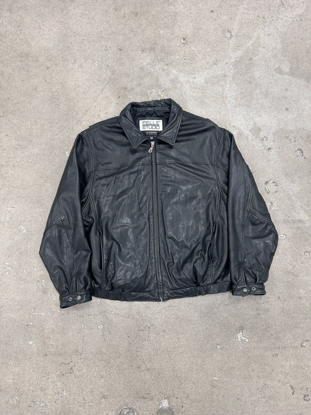 Vintage VTG Wilsons Pelle Studio Bomber Leather Jacket Mens XXL 90s Size US XXL / EU 58 / 5 - 1 Thumbnail