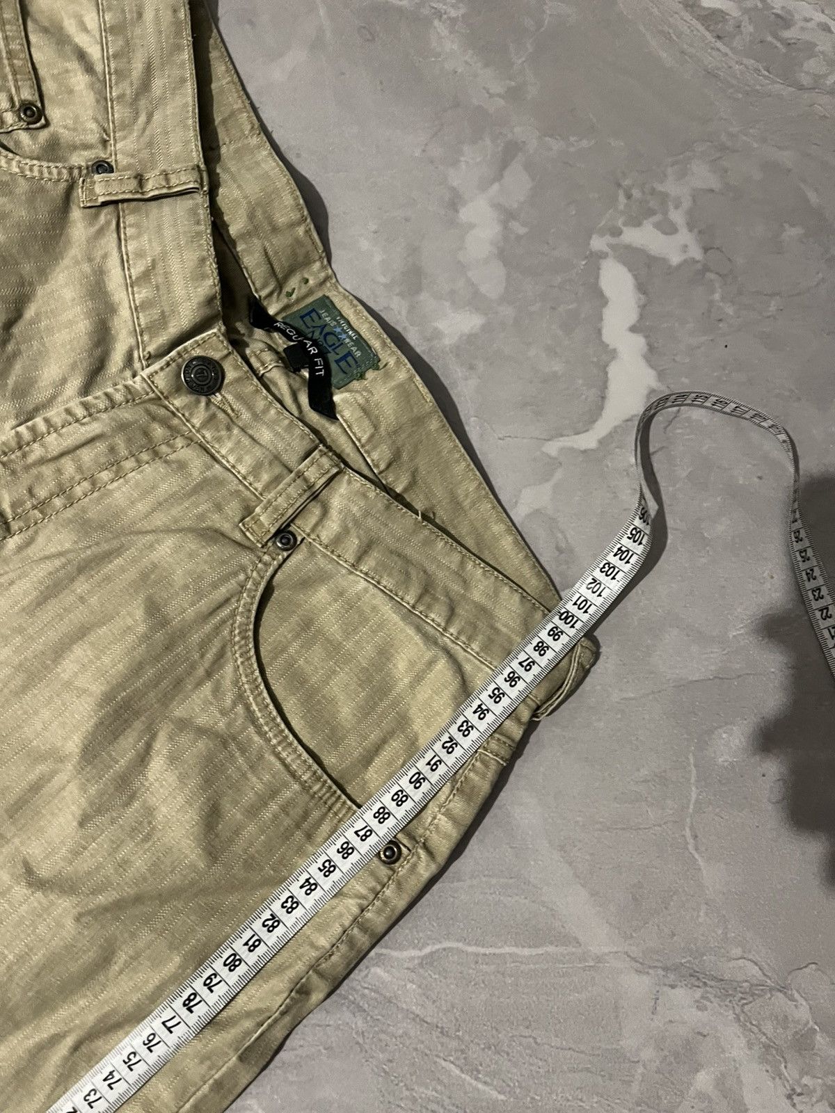 Japanese Brand Distressed Baggy Beige Y2K Jean — Number Nine Style Size US 31 - 8 Thumbnail