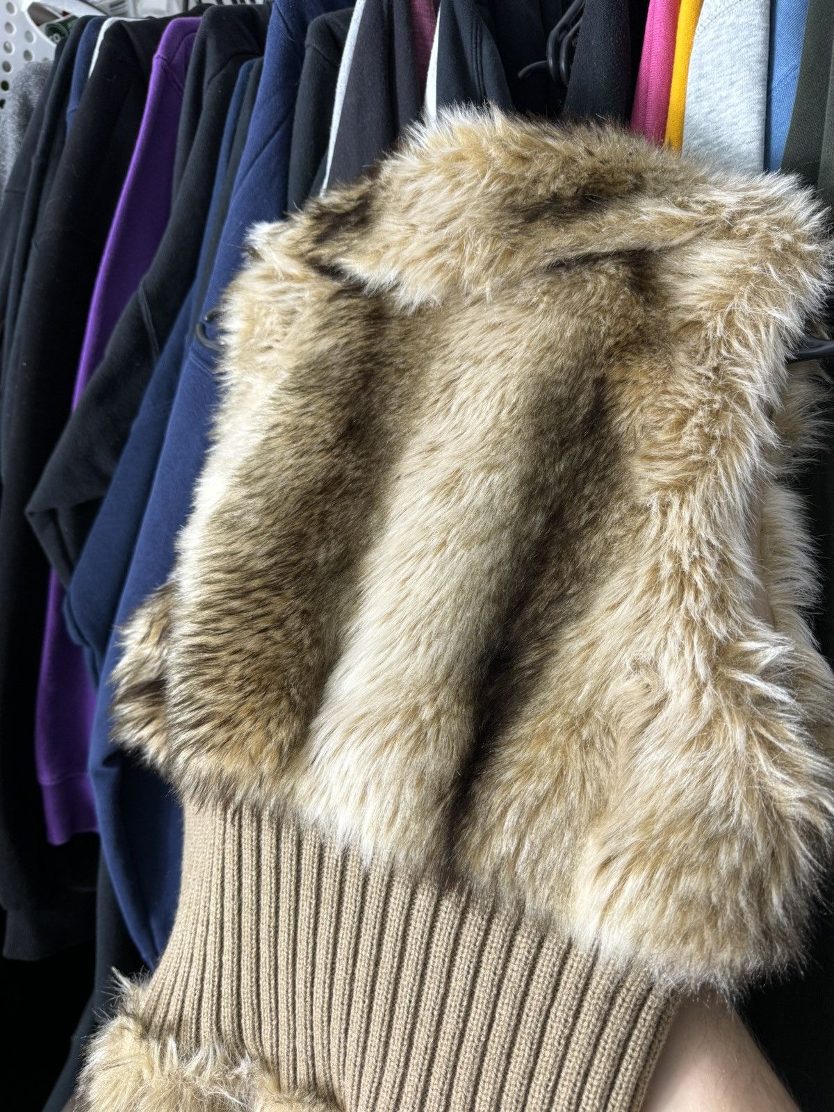 Vintage Vintage Faux Fur Vest Avant Garde Y2K Glamour Coquette style Size L / US 10 / IT 46 - 4 Thumbnail