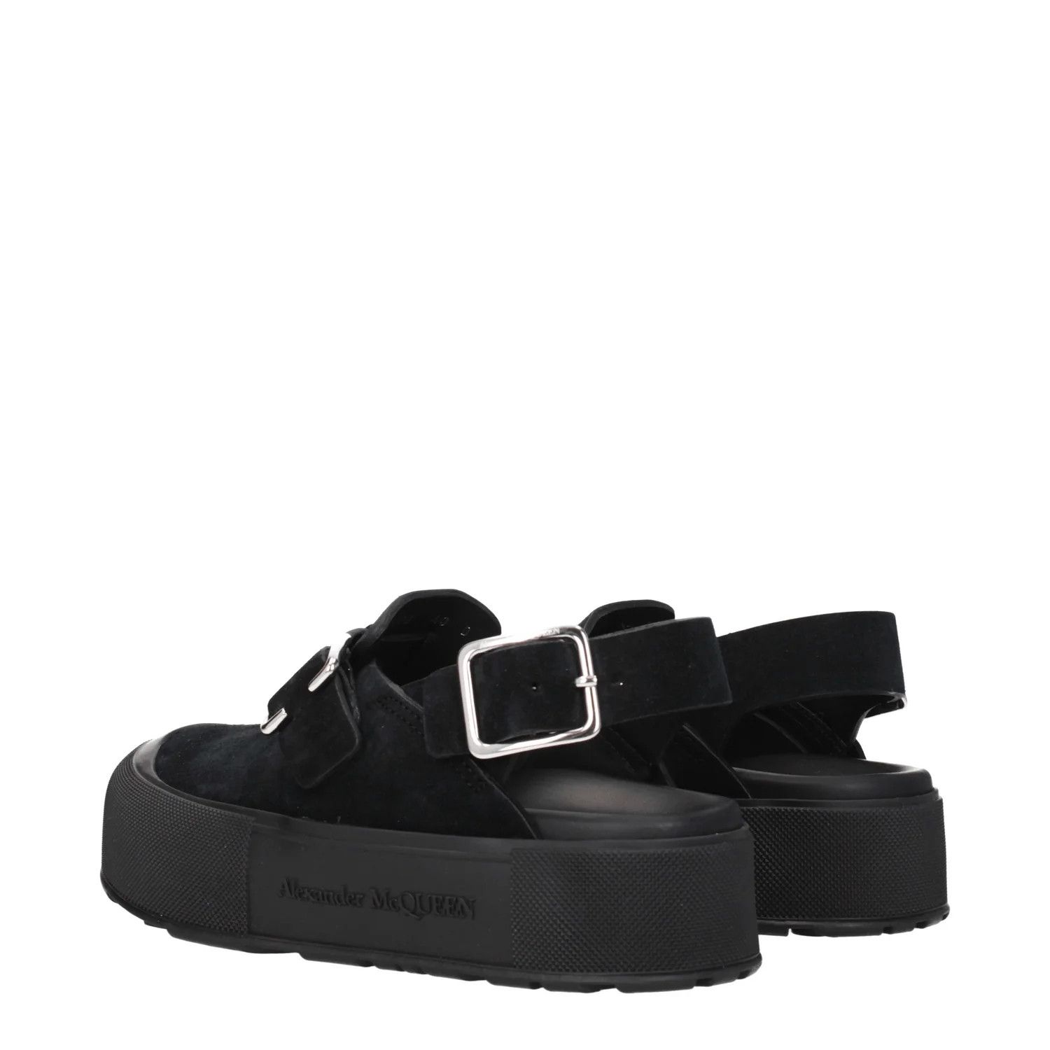Alexander McQueen ob1o1e0225 Suede Sandals in Black Size US 8 / EU 41 - 4 Thumbnail