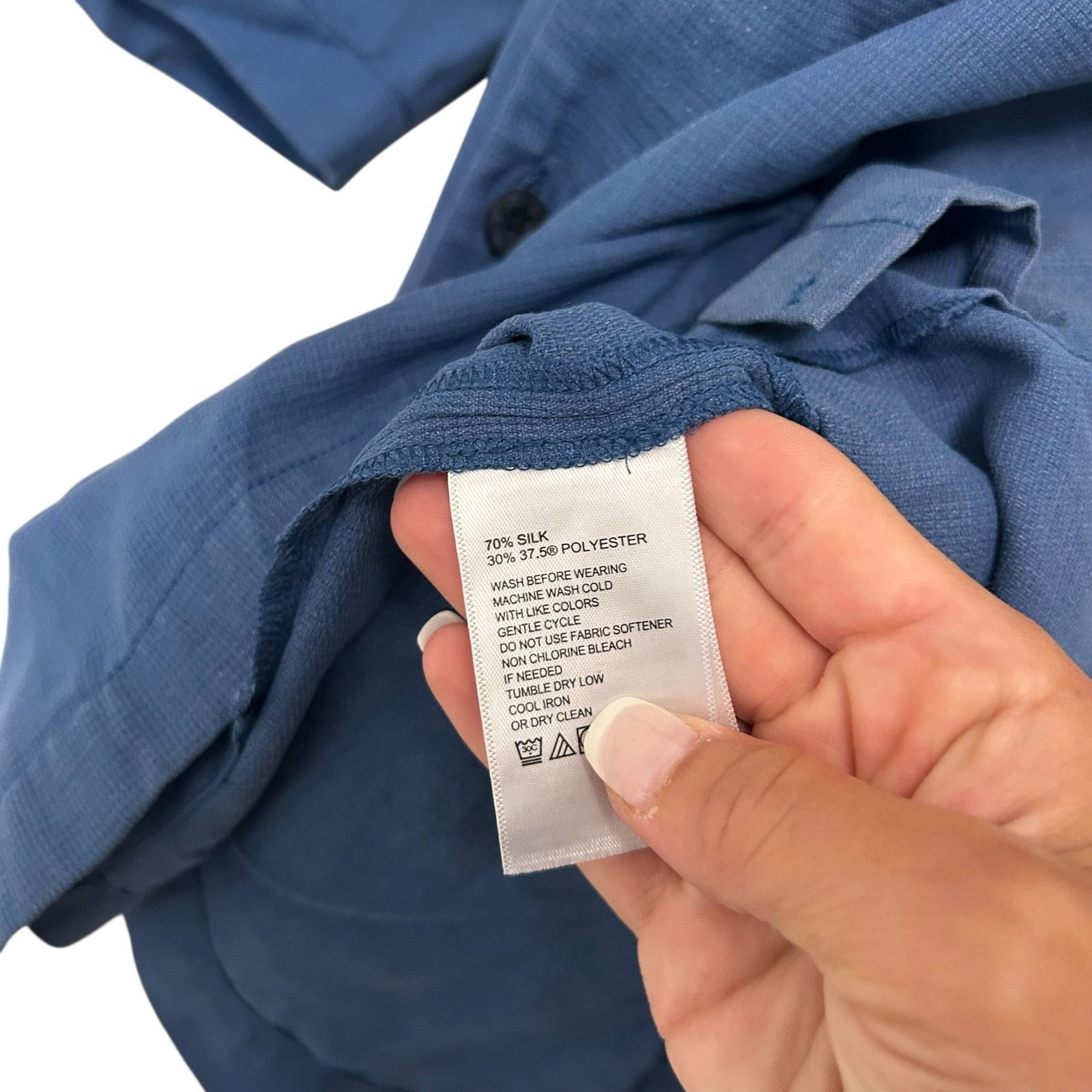 Tommy Bahama Tommy Bahama Blue Silk Blend Short Sleeve Button Down Sz L Size US L / EU 52-54 / 3 - 5 Thumbnail