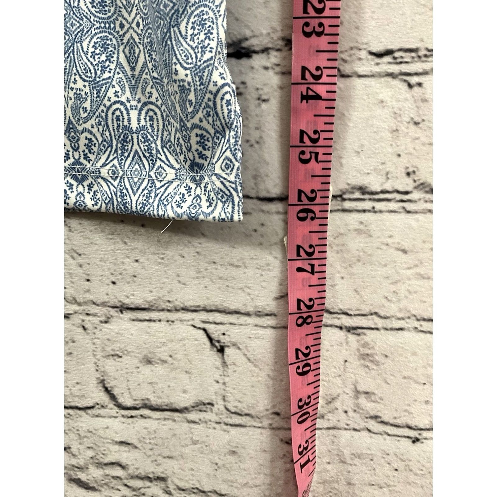 Cremieux Cremieux Premium Denim Button-Down Shirt M Men Blue Paisley Short Sleeve Size US M / EU 48-50 / 2 - 3 Thumbnail