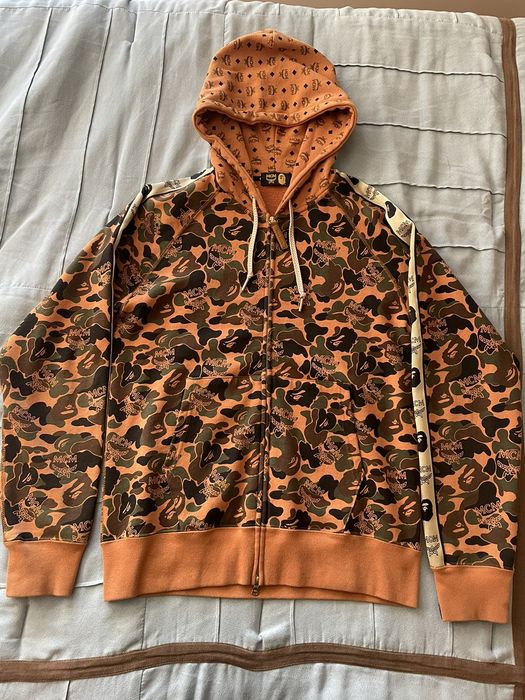 Bape BAPE x MCM CAMO ZIP HOODIE Grailed