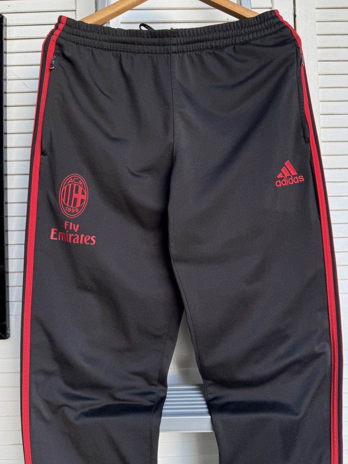 Adidas Vintage Adidas FC Milan Track Training Soccer Pants Black Size US 34 / EU 50 - 4 Thumbnail