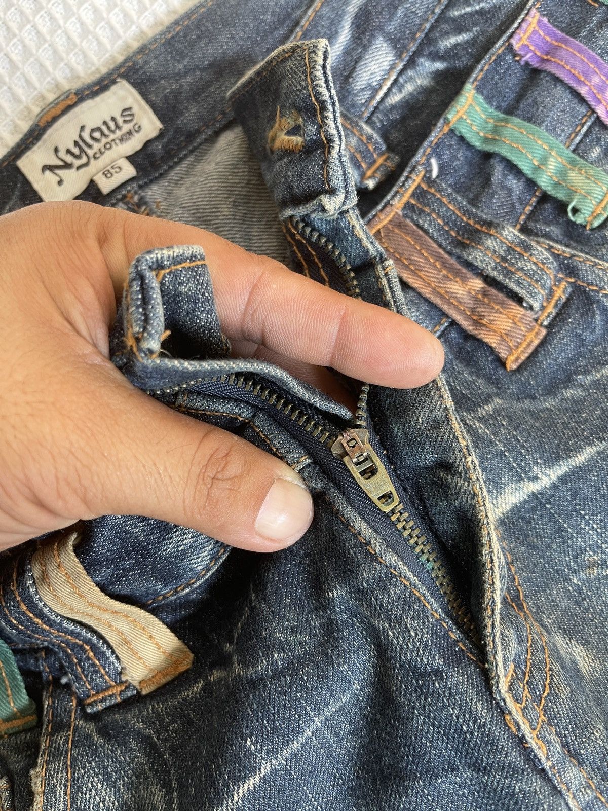 Tornado Mart Very Rare🔥Japanese NYLAUS Double Waist Jeans Size US 34 / EU 50 - 10 Thumbnail