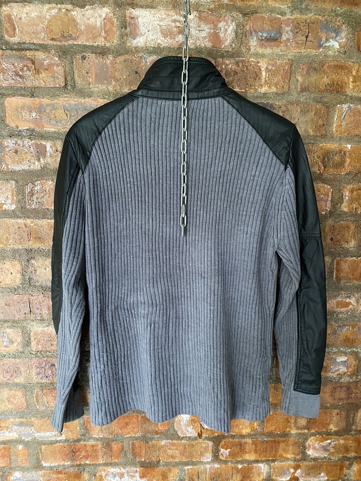 Sheepskin Leather and knit jacket