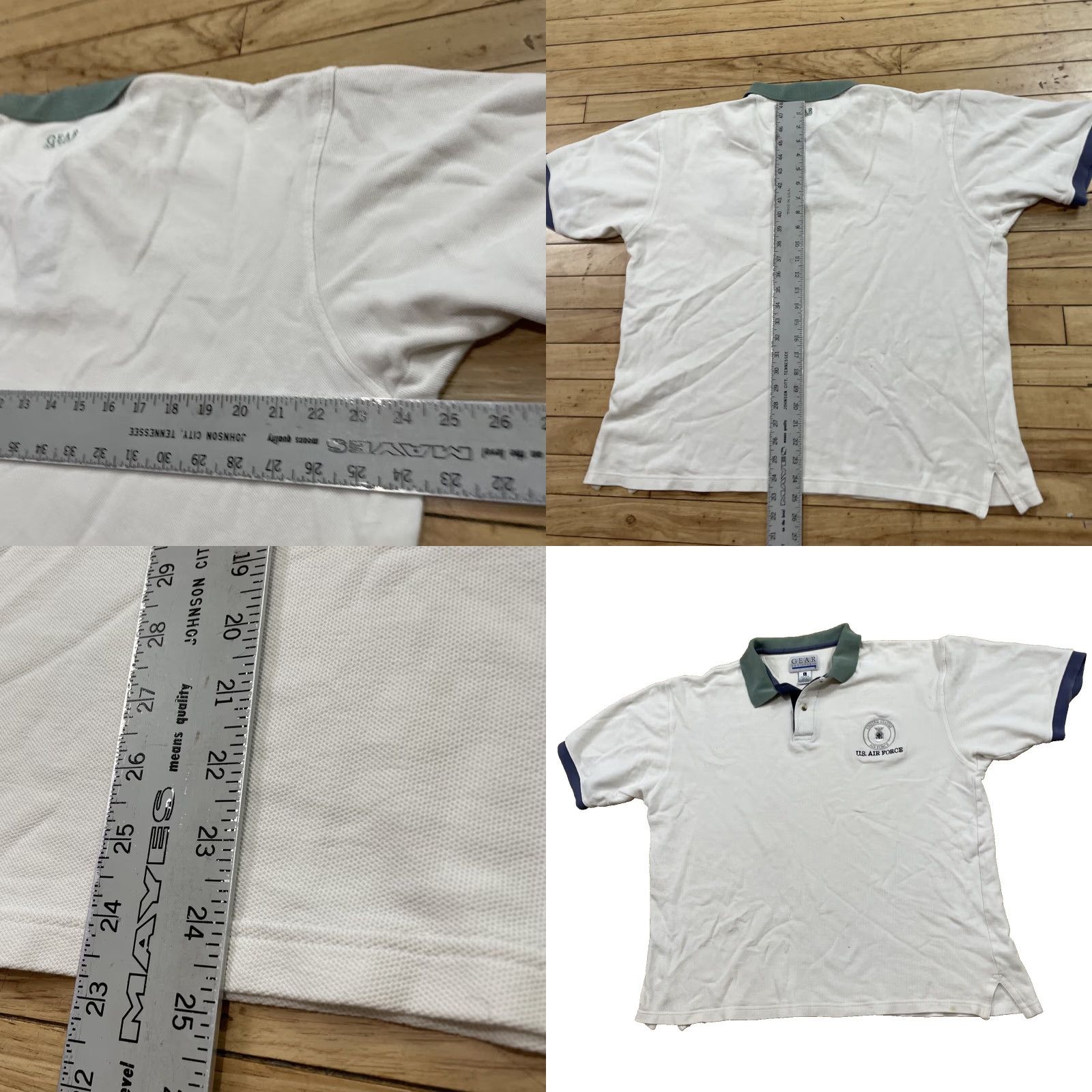 Vintage GEAR FOR SPORTS US AIR FORCE Polo Shirt Men L USAF Military Logo Vintage 1 Hole Size US L / EU 52-54 / 3 - 8 Thumbnail