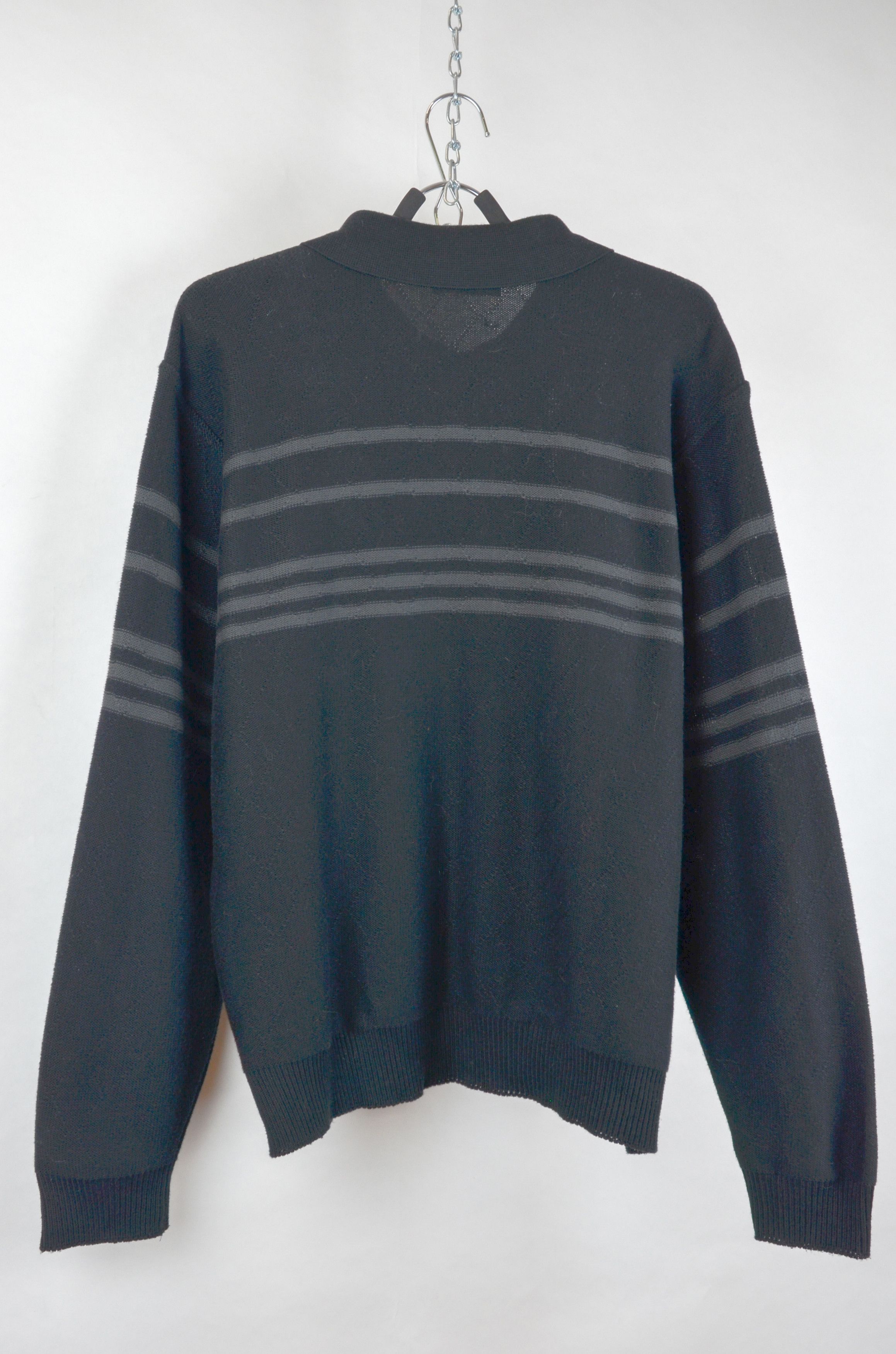 Carlo Colucci Carlo Colucci Black Knit Sweater Rainbow Pattern 48 Size US M / EU 48-50 / 2 - 2 Thumbnail