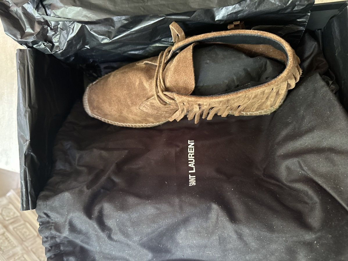 Yves Saint Laurent YSL Saint Laurent Fringe Espadrilles Boots in Tan Suede Size US 9 / EU 42 - 5 Thumbnail