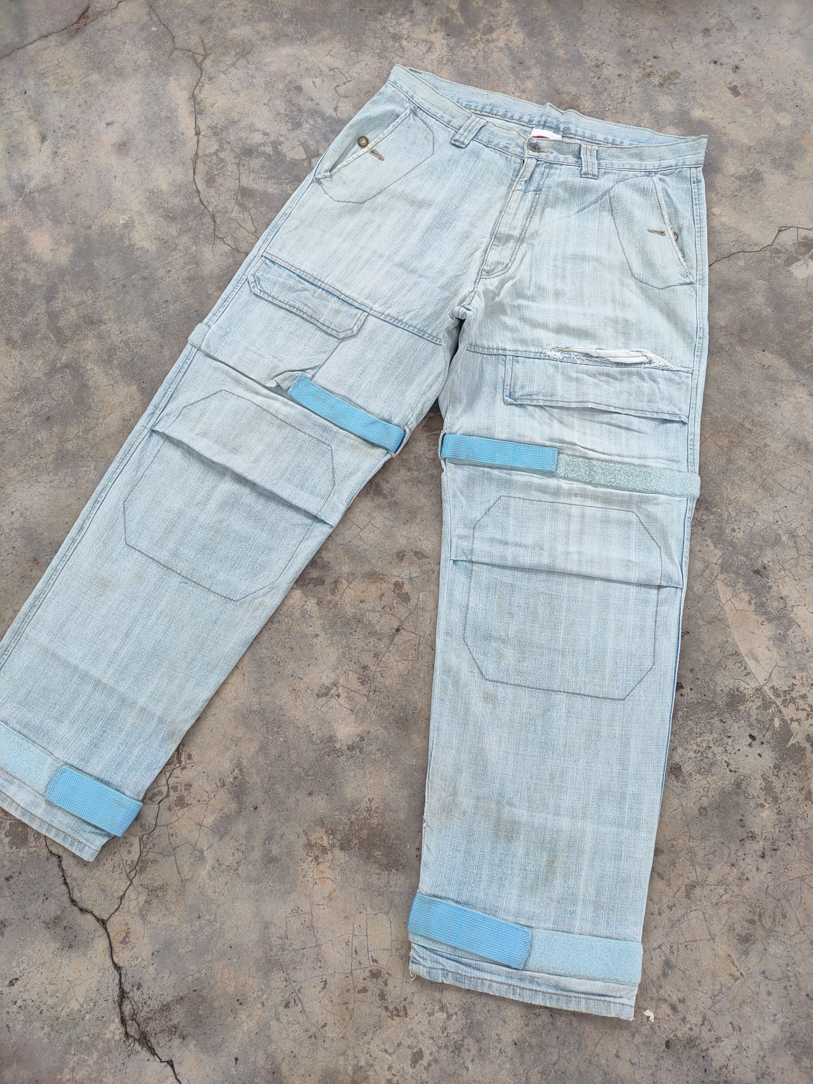 MasterPiece VINTAGE MASTERPIECE BAGGY FADED RIPPED JEANS DENIM PANTS Size US 35 - 1 Thumbnail