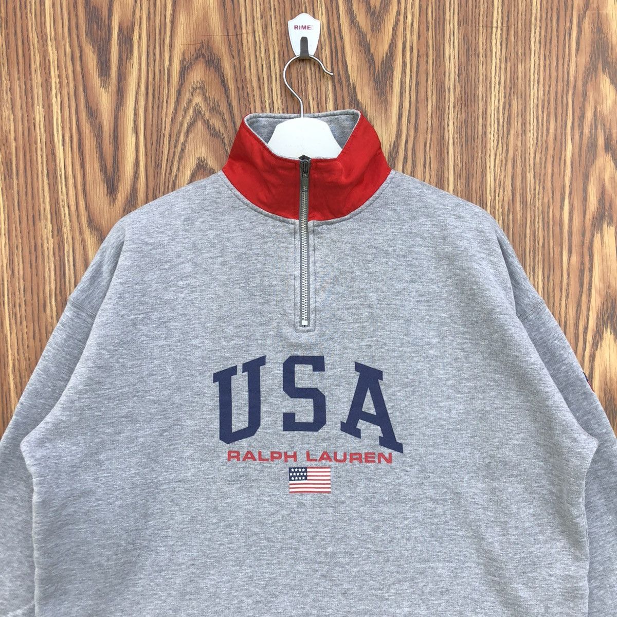 Polo Ralph Lauren Vintage Polo Ralph Lauren USA quarter-zip sweatshirt Size US L / EU 52-54 / 3 - 3 Thumbnail