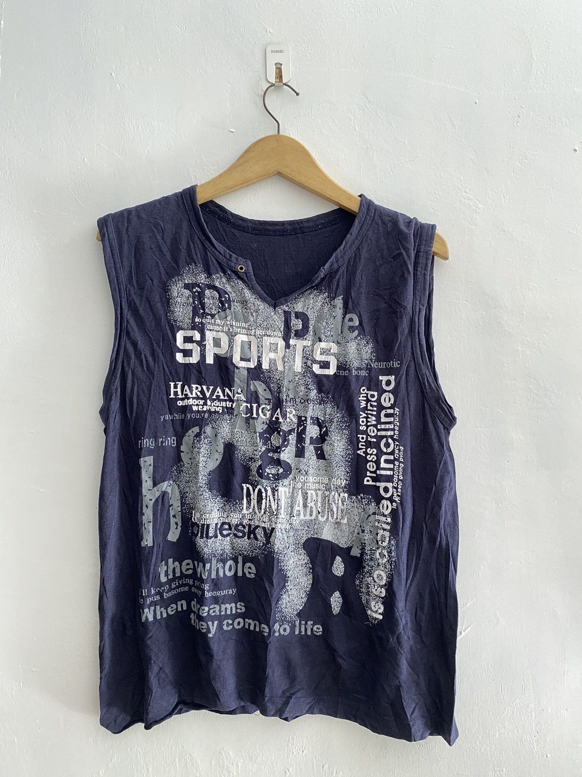 If Six Was Nine × Japanese Brand × Le Grande Bleu (L.G.B.) Japanese unkwn poem sleeveless tshirts Size US M / EU 48-50 / 2 - 1 Thumbnail