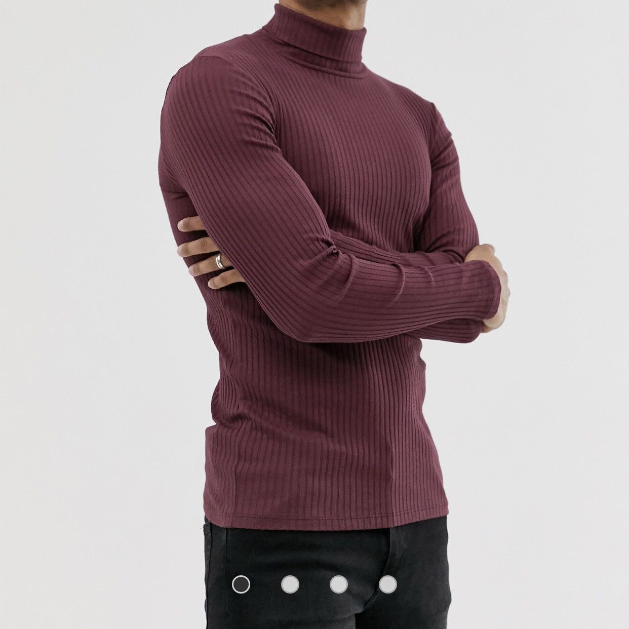 Asos ASOS Muscle Fit Ribbed Roll Neck Size US S / EU 44-46 / 1 - 4 Thumbnail