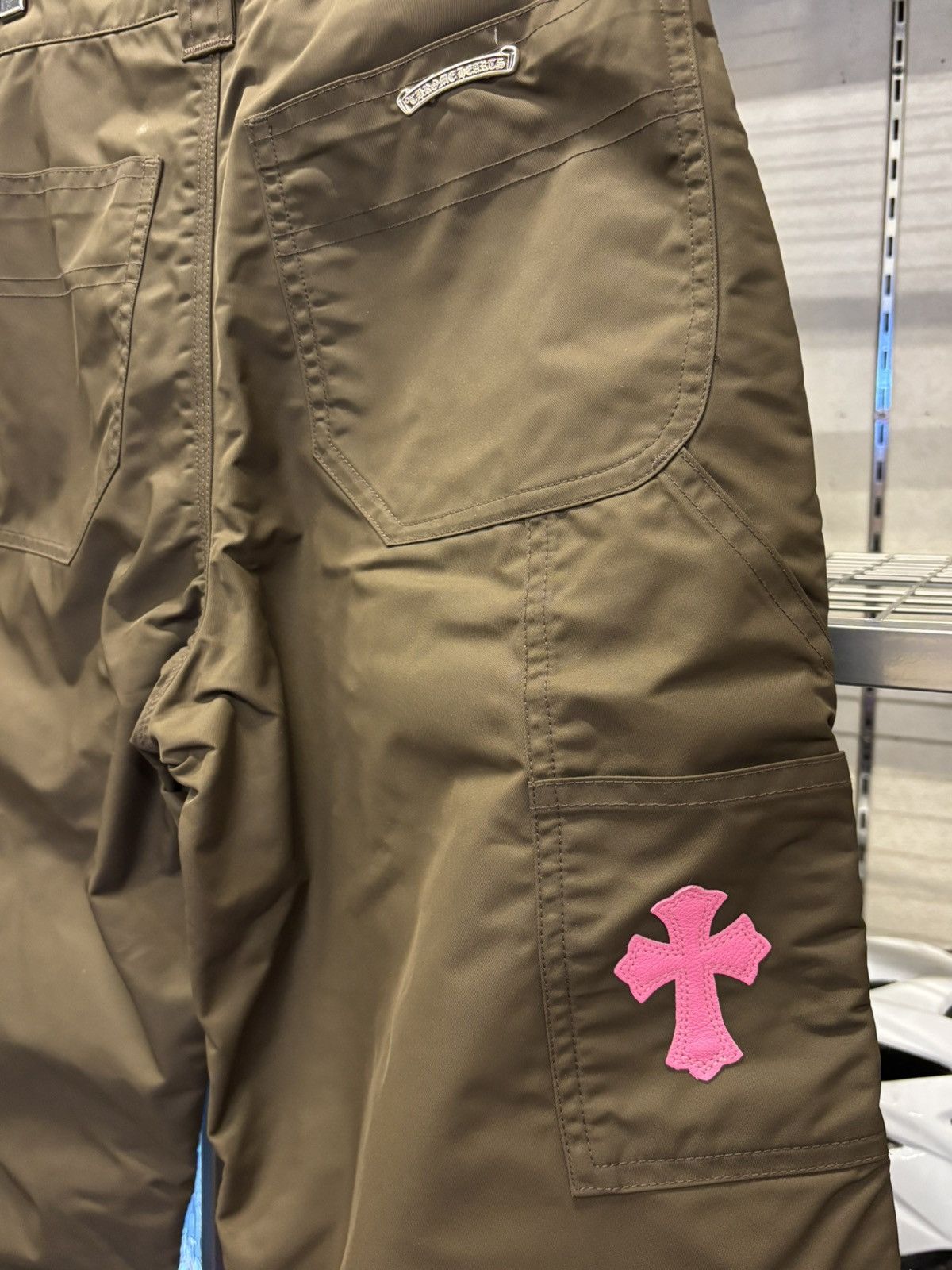 Chrome Hearts chrome hearts Pink patch brown nylon carpenter pants Size US 27 - 3 Thumbnail