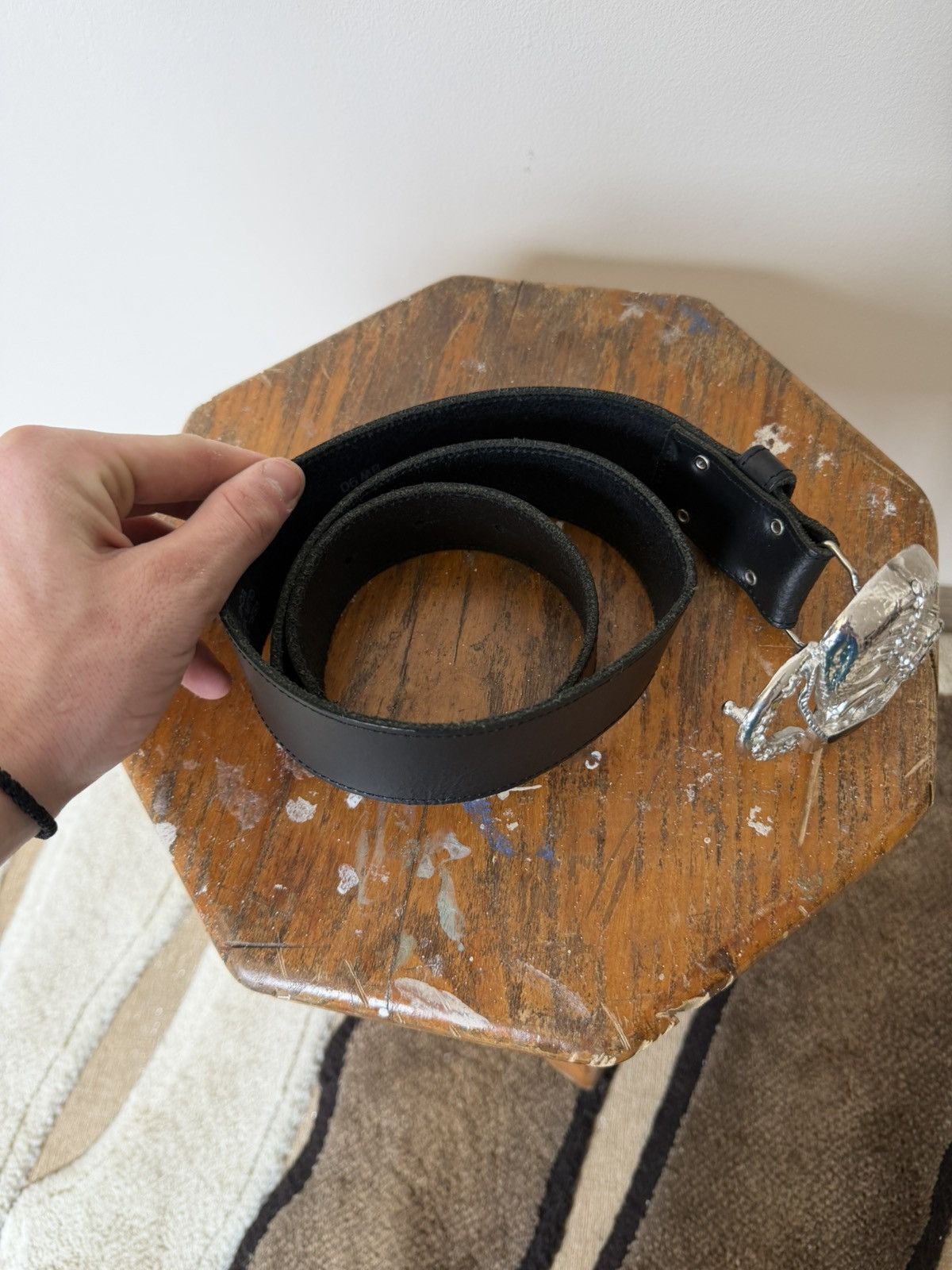 Japanese Brand Vintage Rap Style Japanese Leather belt Size ONE SIZE - 5 Thumbnail
