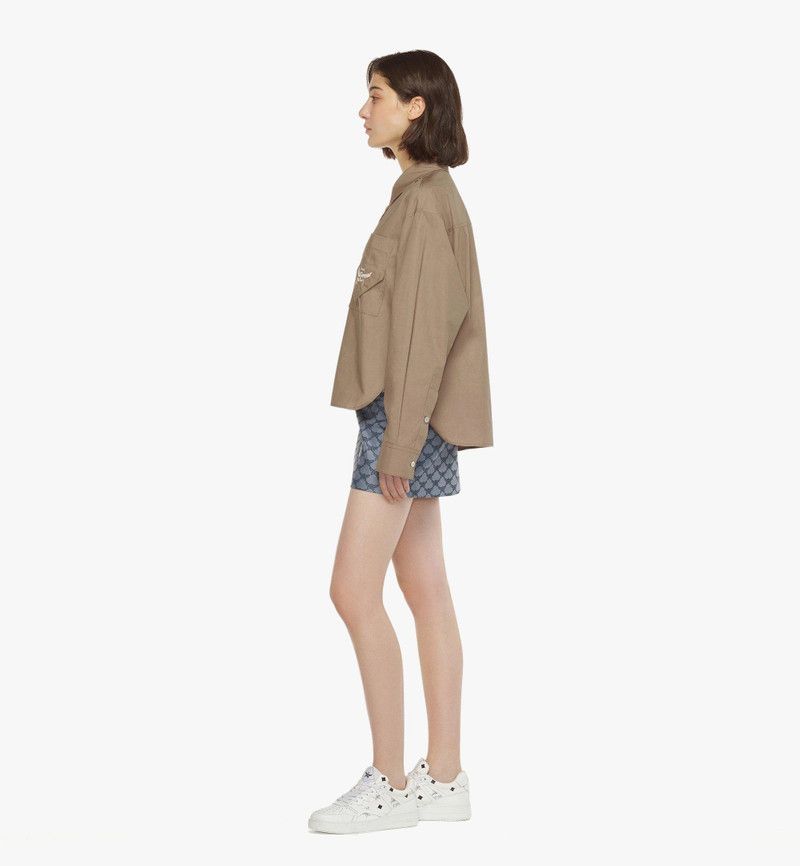 MCM o1mt1gz0126 Dup / Logo Embroidery Long Sleeve Shirt in Beige Size M / US 6-8 / IT 42-44 - 4 Thumbnail