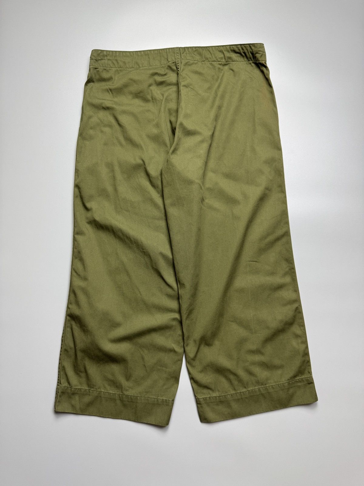 Beams Japan Beams Japan - Army Green Cropped Chino Wide Pants Size US 32 / EU 48 - 9 Thumbnail