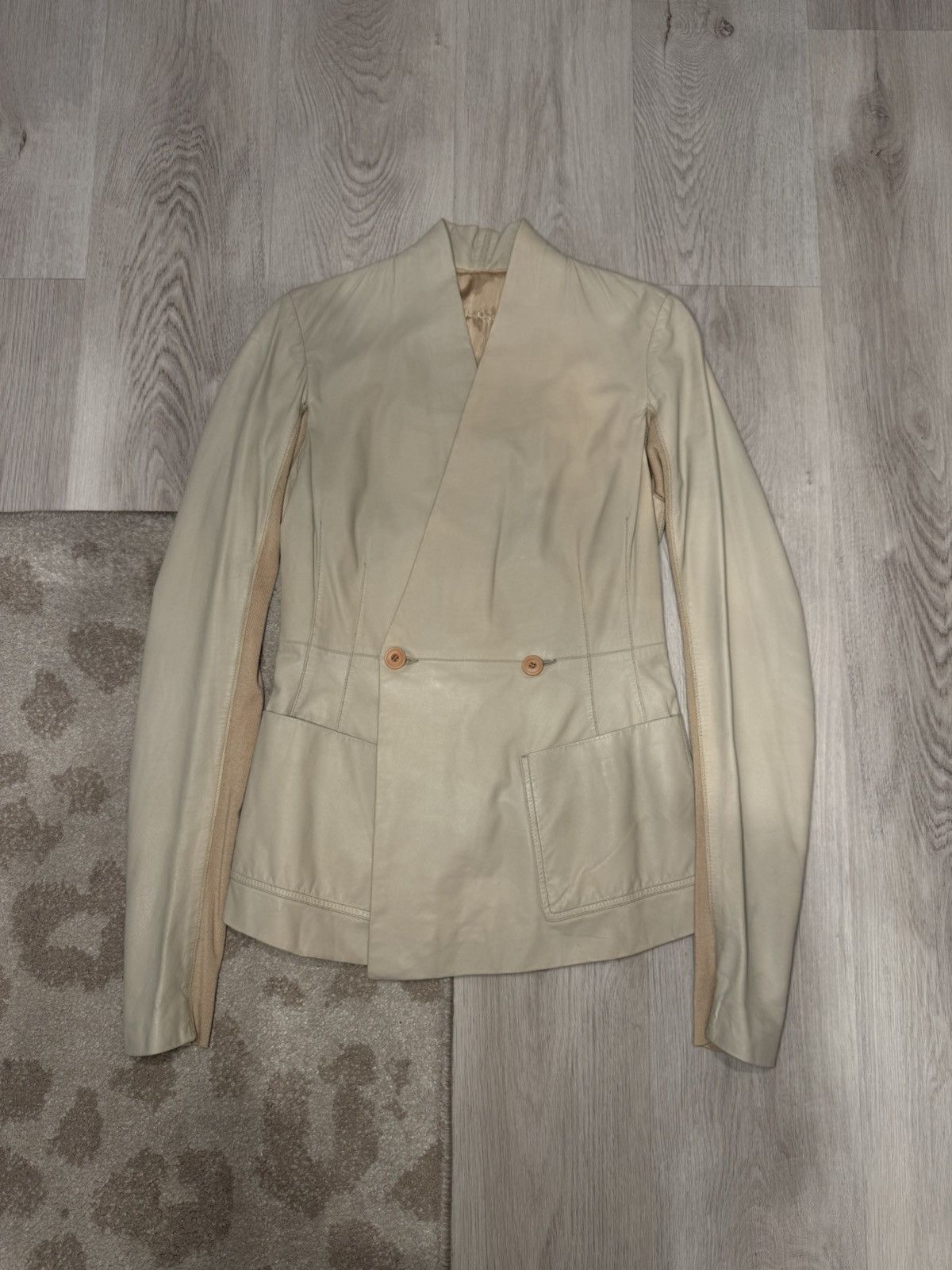 Pre-owned Rick Owens Runway F/w 2009 Flesh Leather Blazer!! In Sand