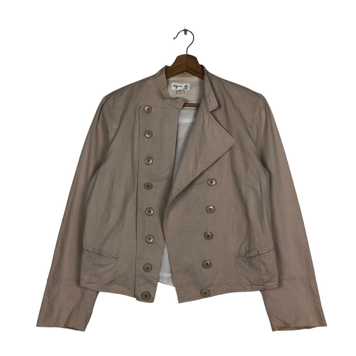 agnes b. 📌Cropped Biker Jacket Agnes B. Double Layer Breast Rare Size M / US 6-8 / IT 42-44 - 2 Thumbnail