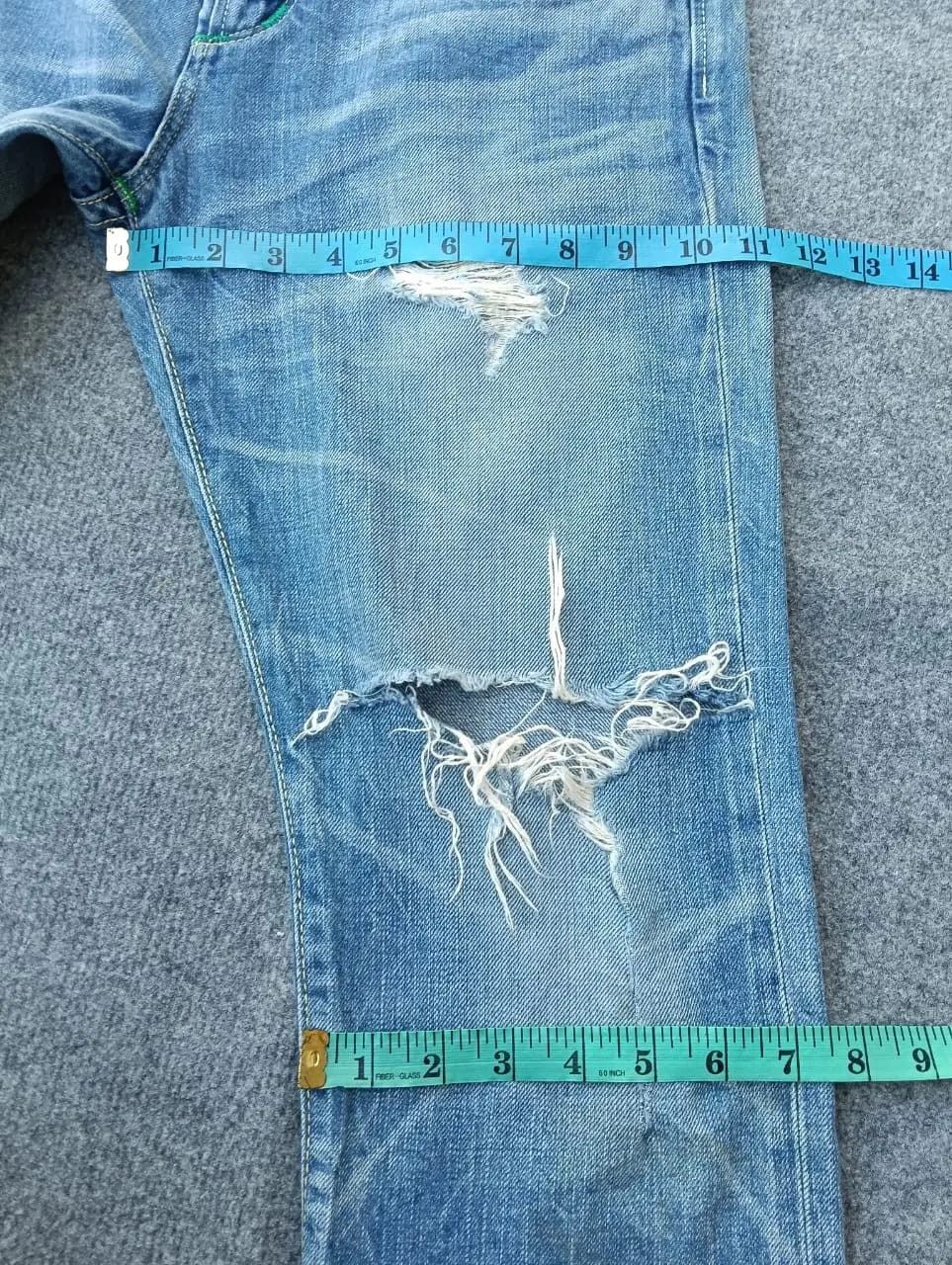 Edwin Edwin Blue Trip Distressed Denim Green half Selvedge Size US 31 - 5 Thumbnail