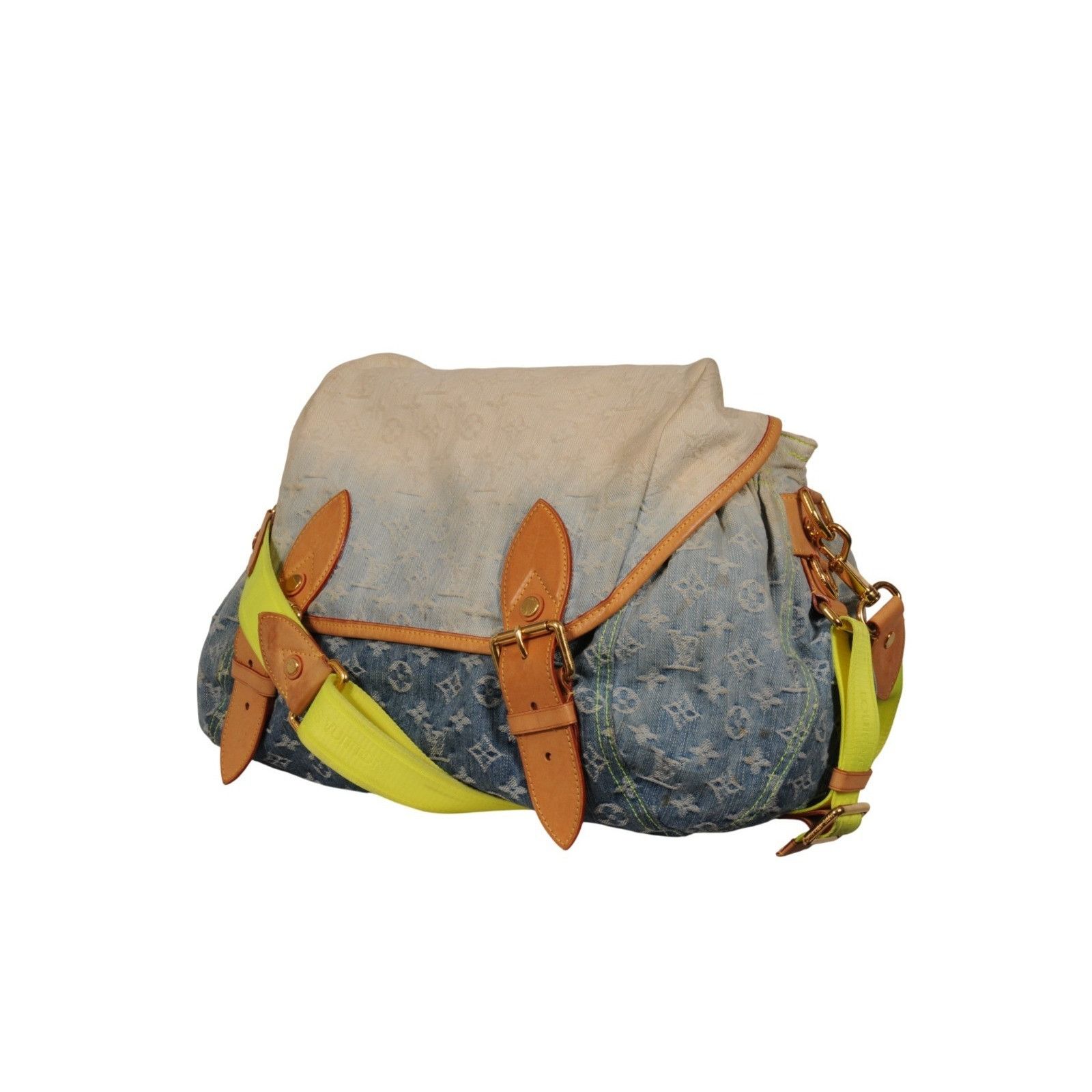 Louis Vuitton Sunrise Denim Lv Logo Monogram Messenger Travel Bag Size ONE SIZE - 8 Thumbnail