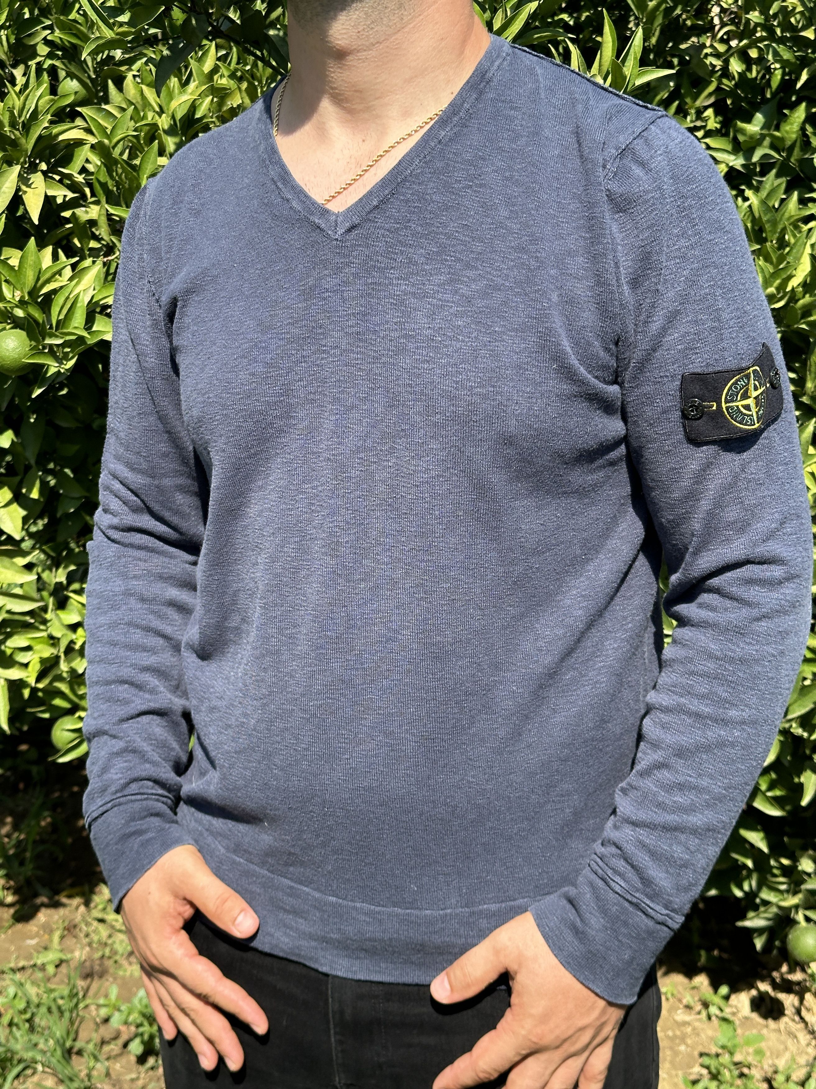 Stone Island Stone Island Light Pullover V-Neck Sweater Size XL Size US XL / EU 56 / 4 - 6 Thumbnail
