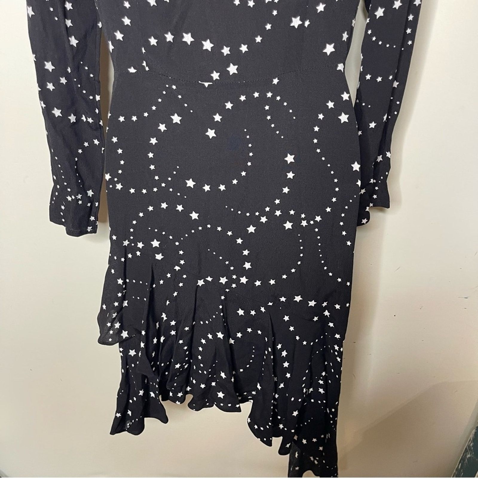 Maje Maje Retoile Star Print Black and White Midi Dress sz 1 US S Size S / US 4 / IT 40 - 7 Thumbnail