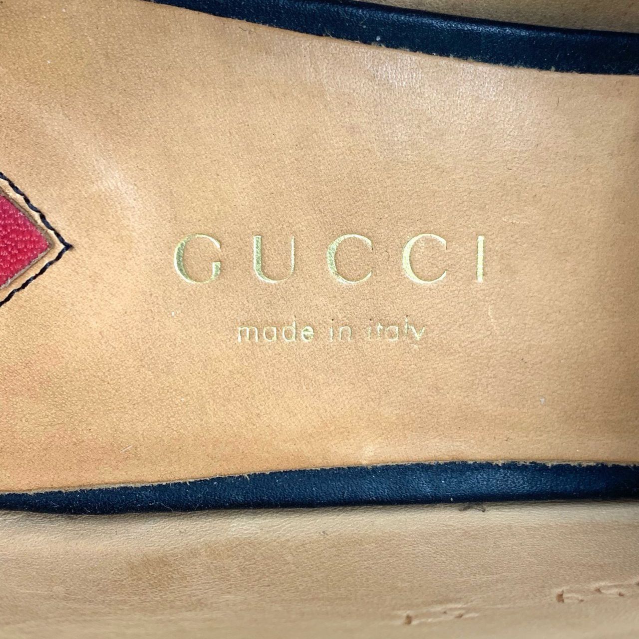 Gucci Gucci Womens Black Leather Loafers Size 37 Square Toe With P Size US 7 / IT 37 - 2 Thumbnail