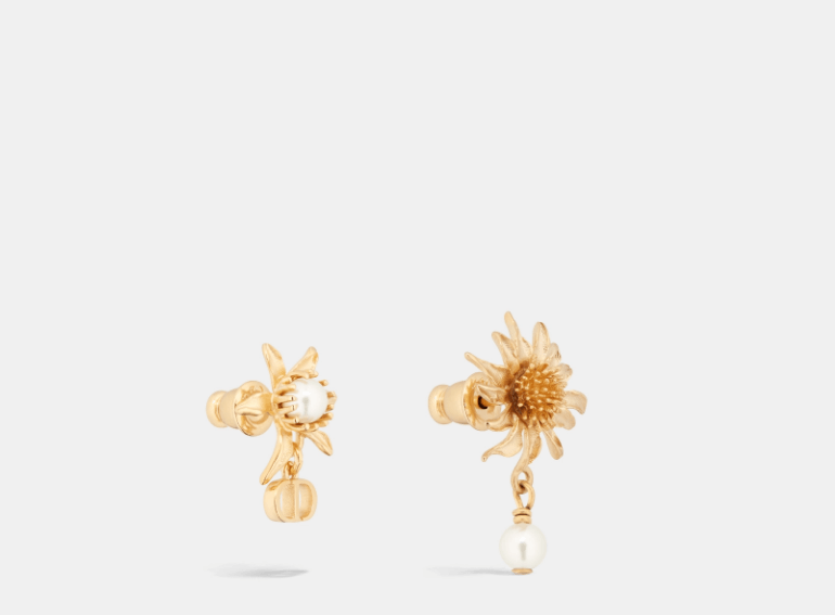 Dior o1w1db10126 E3690W Size : OS / Earrings in Gold/White Size ONE SIZE - 1 Thumbnail