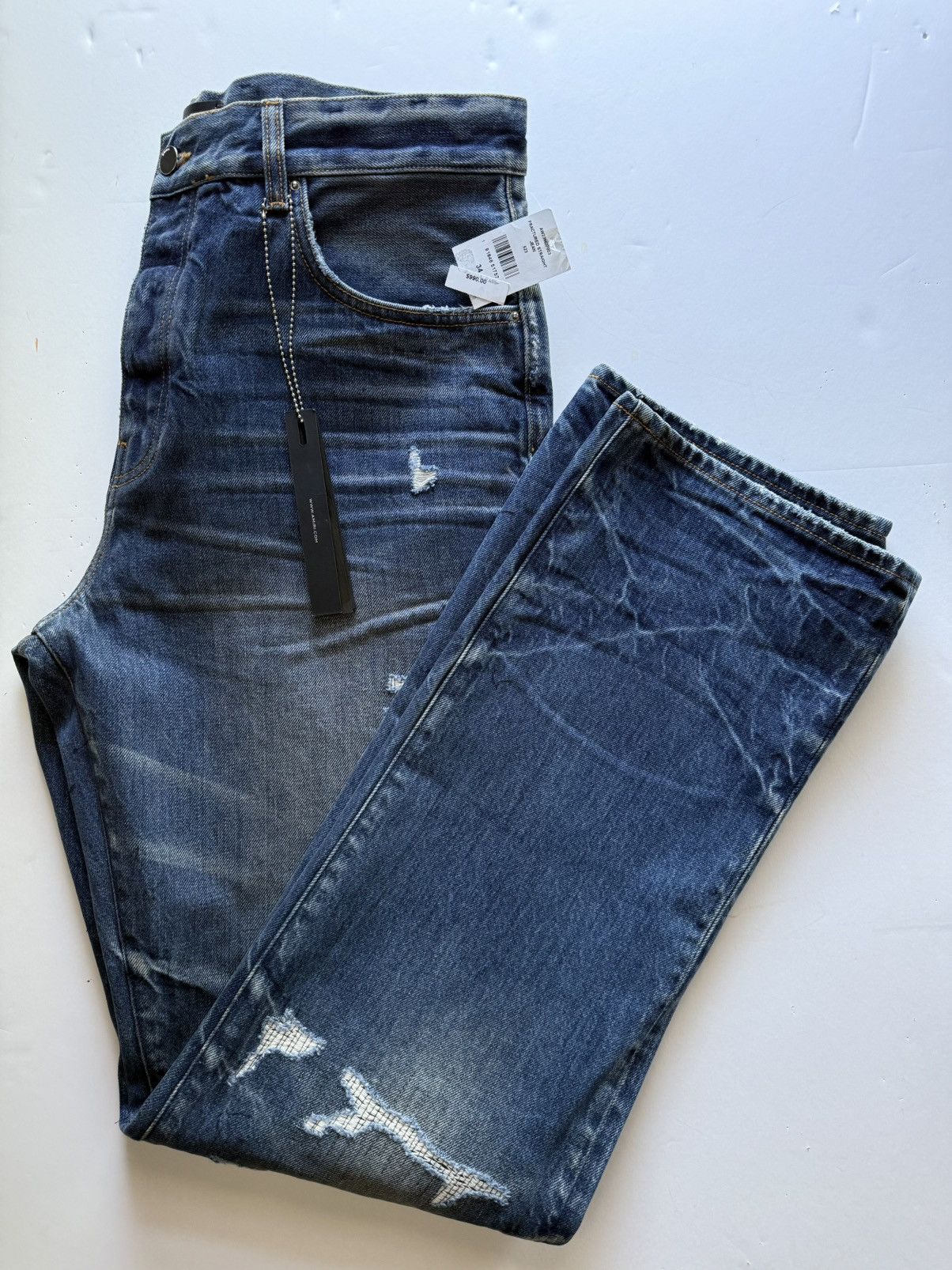 Amiri AMIRI Fractured Straight Jean Size US 34 / EU 50 - 9 Thumbnail
