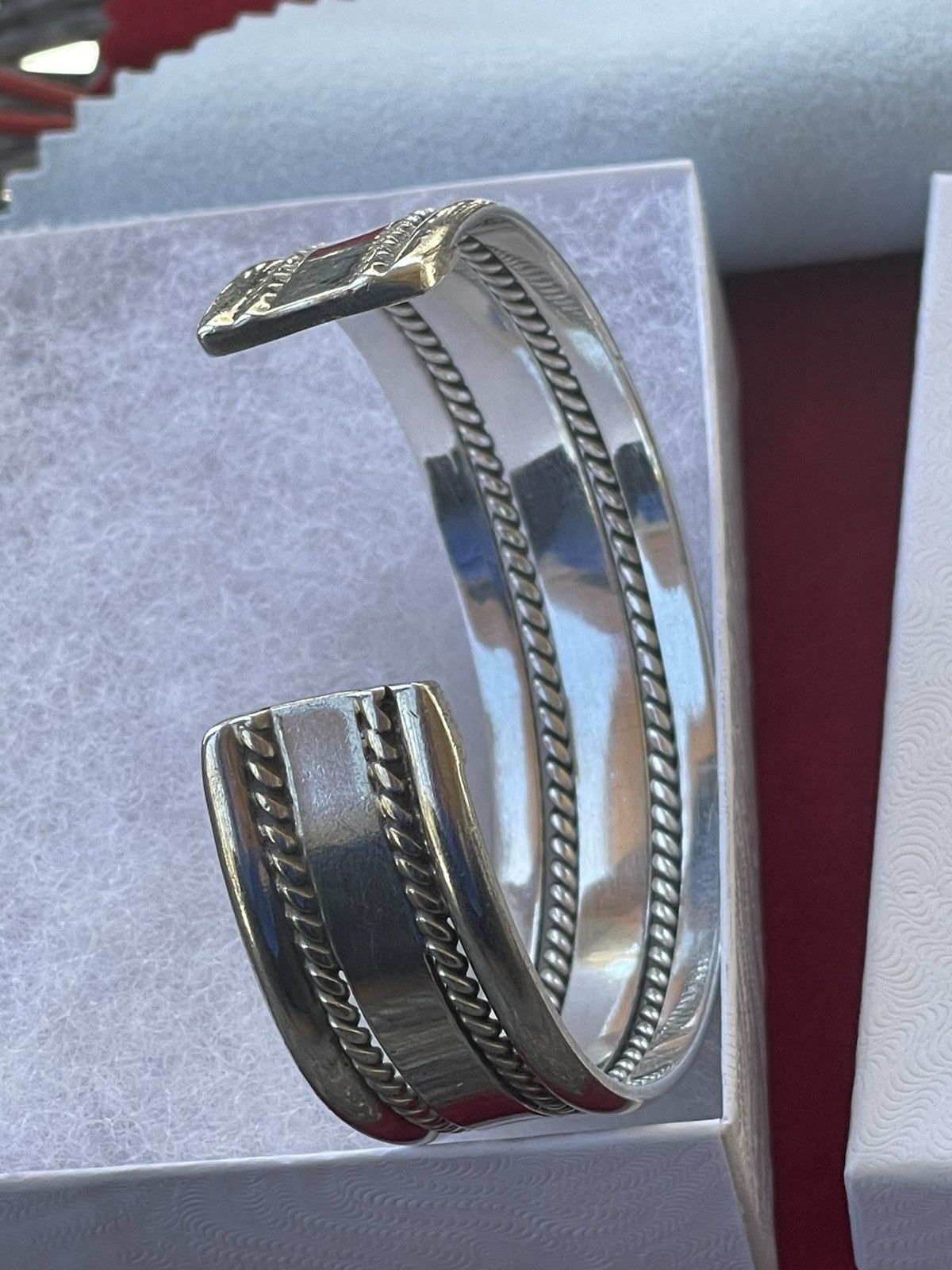 Vintage Sterling silver cuff bracelet Size ONE SIZE - 3 Thumbnail