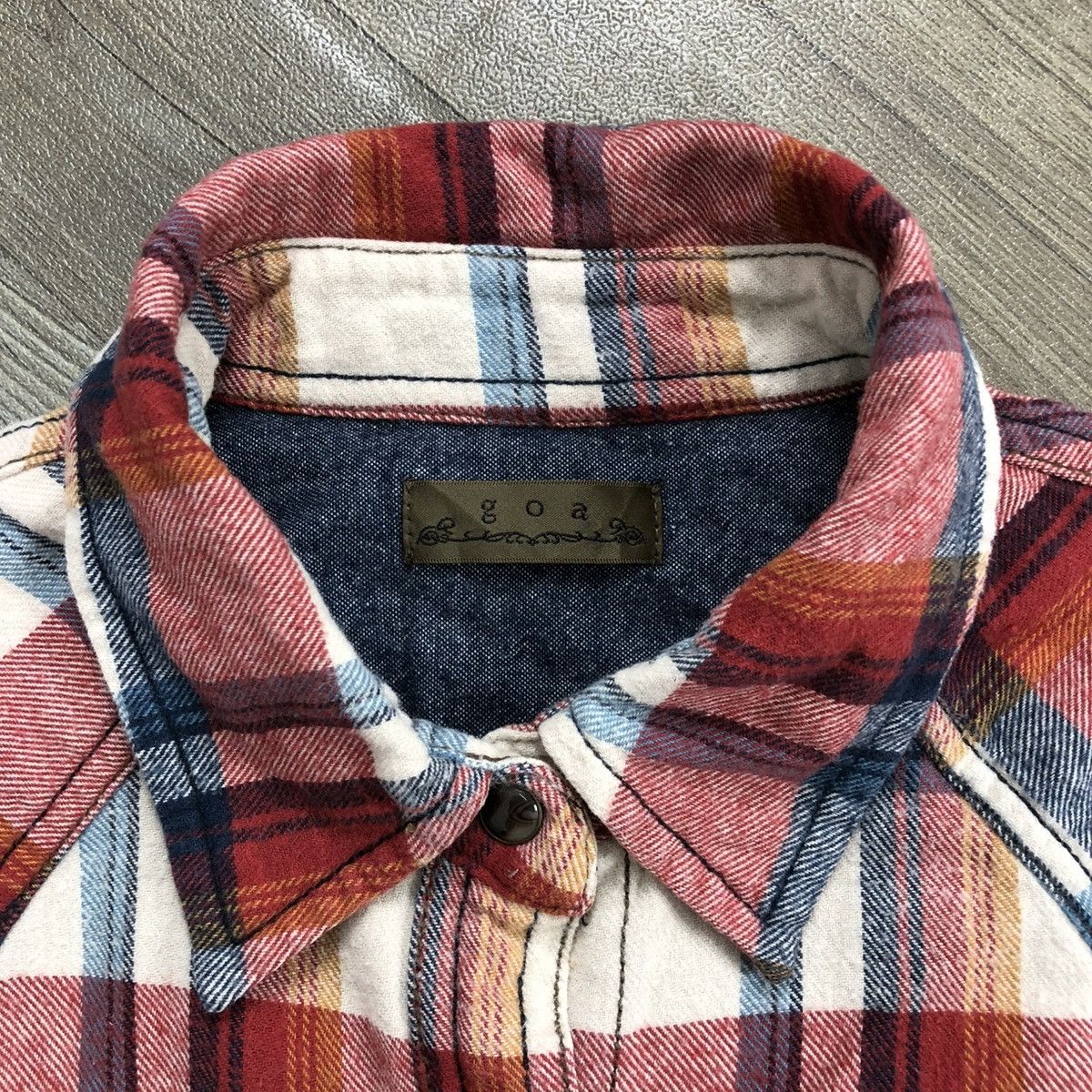 If Six Was Nine × Japanese Brand × Le Grande Bleu (L.G.B.) 2000's GOA Unfinished Plaid Punk Style Western Shirt Flannel Size US M / EU 48-50 / 2 - 8 Thumbnail