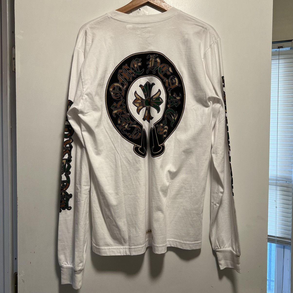 Chrome Hearts Chrome Hearts Camo Horseshoe L/S White Size US L / EU 52-54 / 3 - 2 Thumbnail