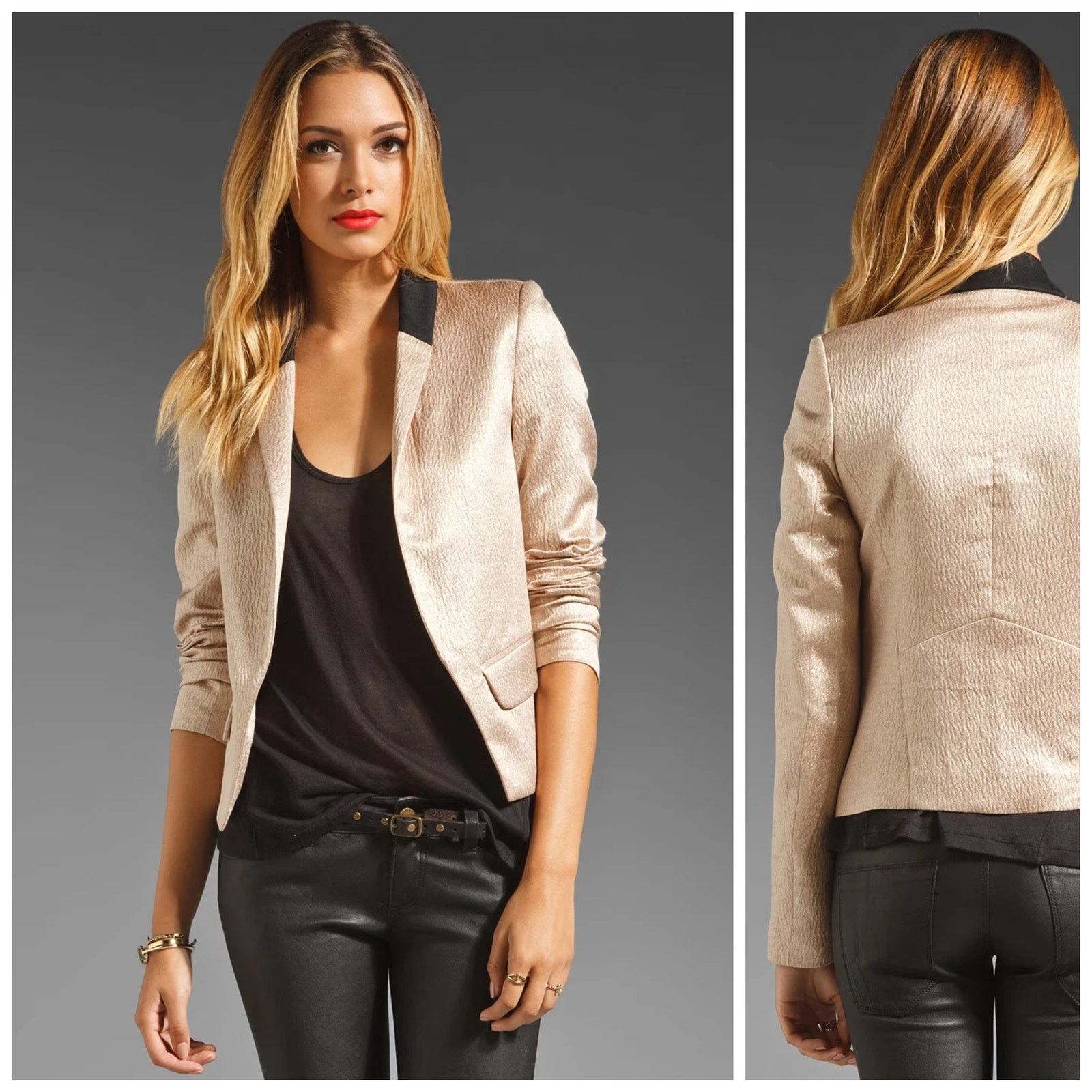 Derek Lam 10 Crosby DEREK LAM 10 Crosby $575 Rose Metallic Blazer Jacket size 2 Size XS / US 0-2 / IT 36-38 - 1 Thumbnail