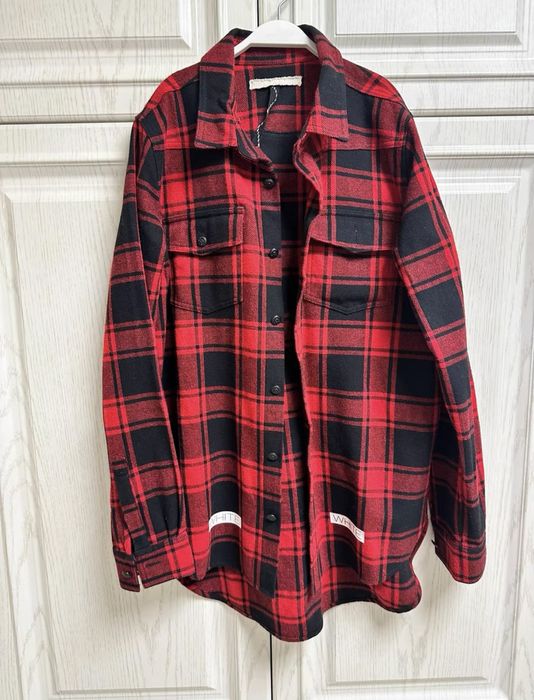 Off-White off white red flannel SS14 | Grailed