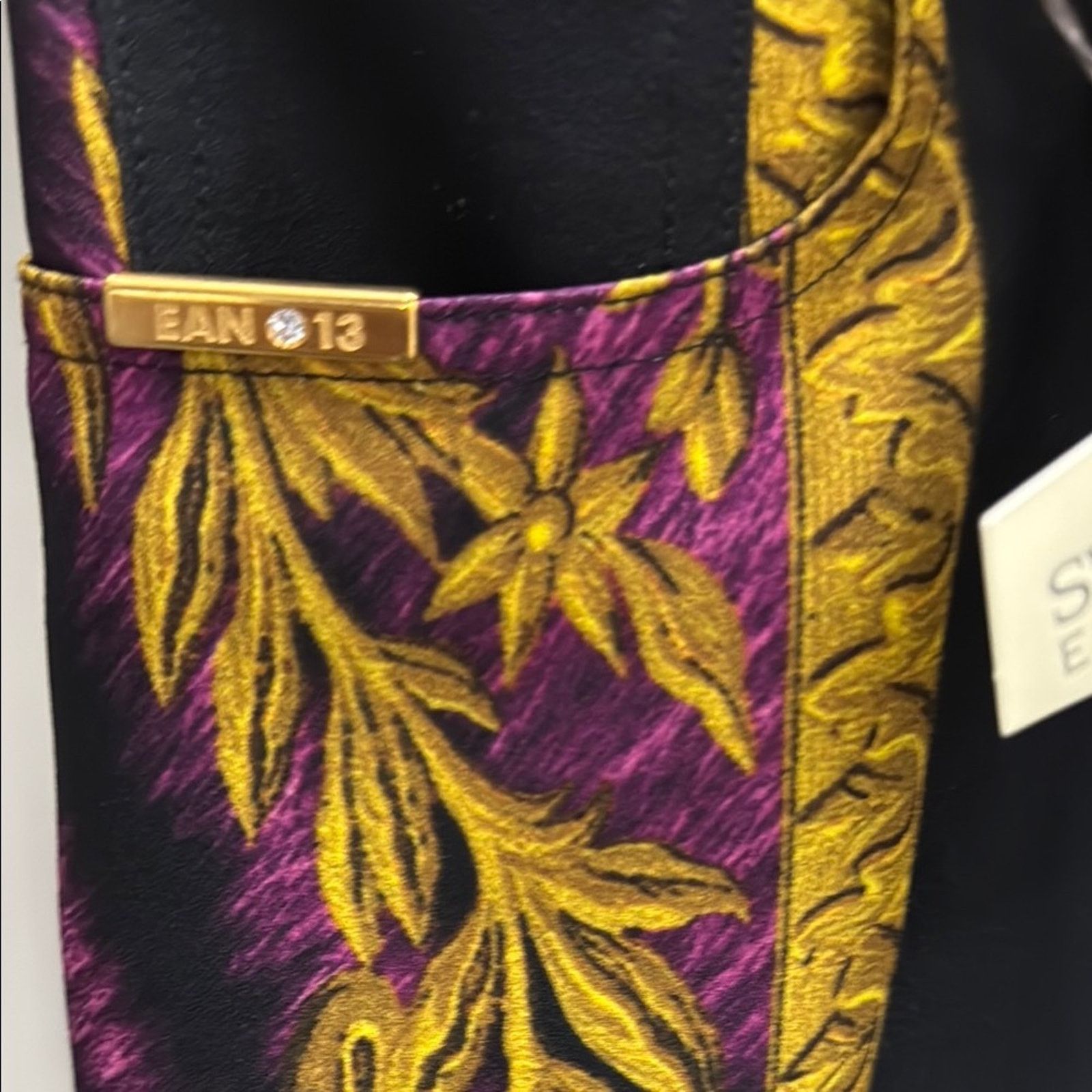 Other NWT EAN 13 Black Pants with Gold and Pink Baroque Design M Size 28" / US 6 / IT 42 - 6 Thumbnail