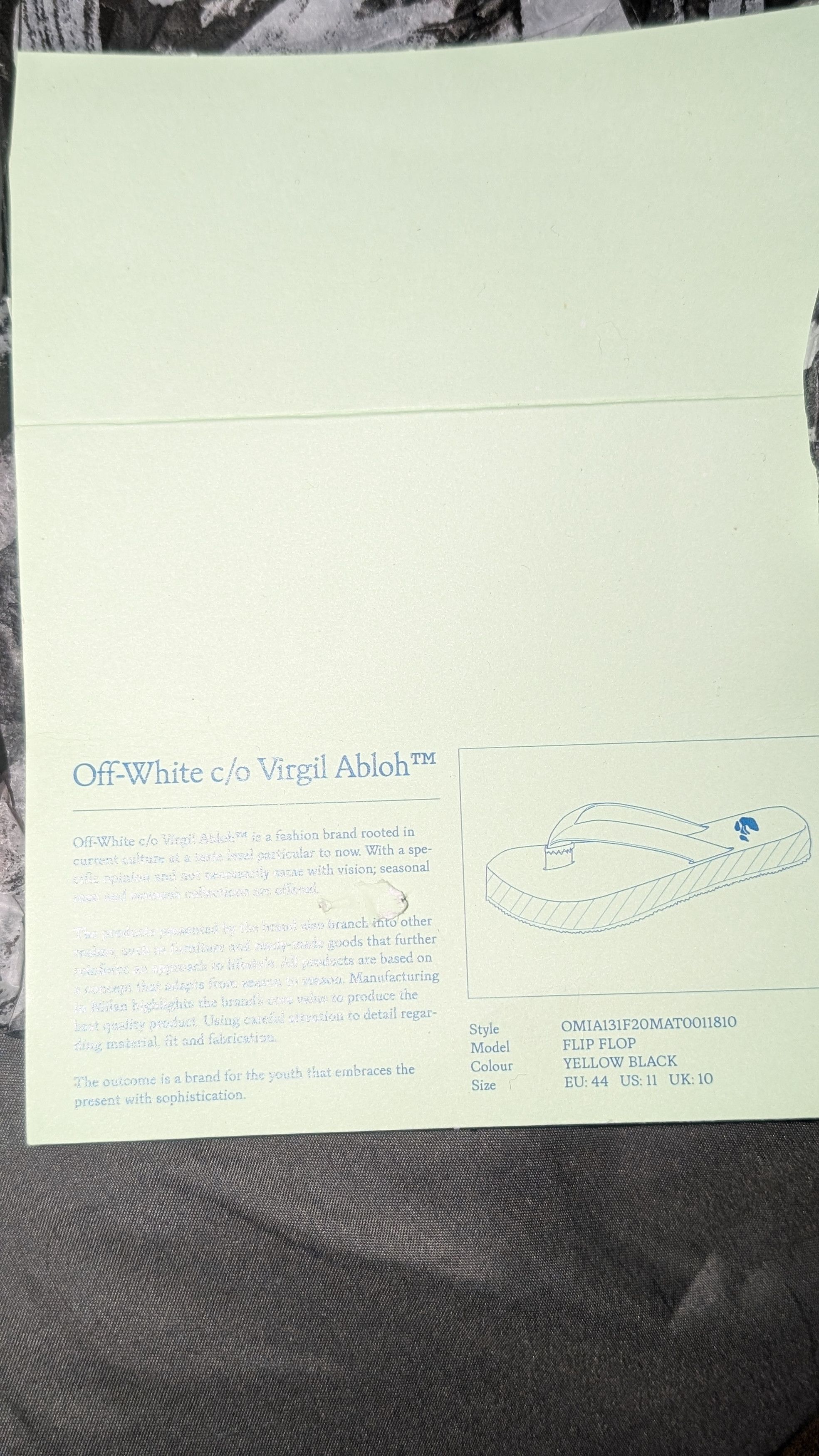 Off-White Off white flip flops/sandals - Yellow Size US 11 / EU 44 - 4 Thumbnail