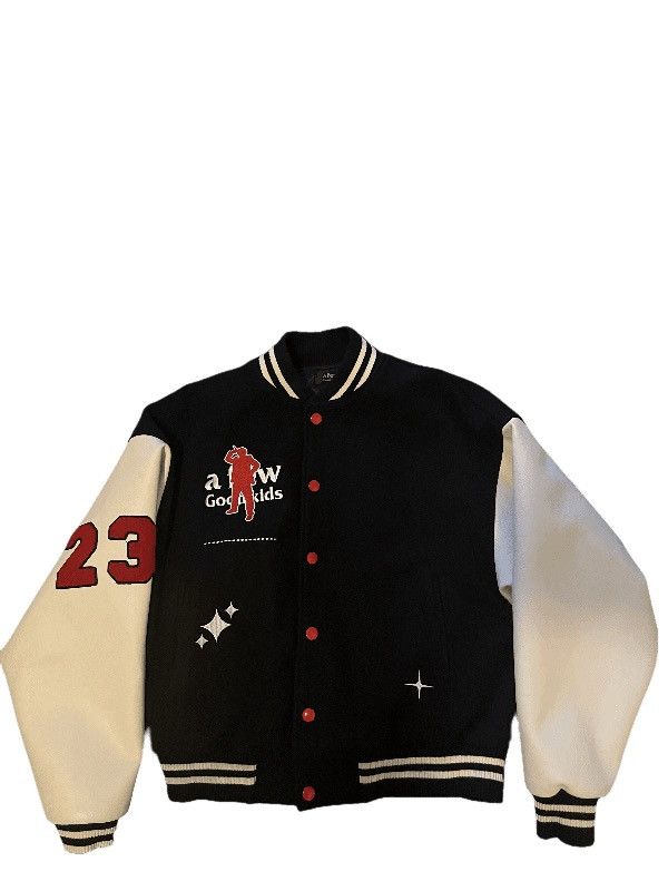 image of Vintage Ceo Collage Varsity Jacket in Black, Men's (Size Medium)