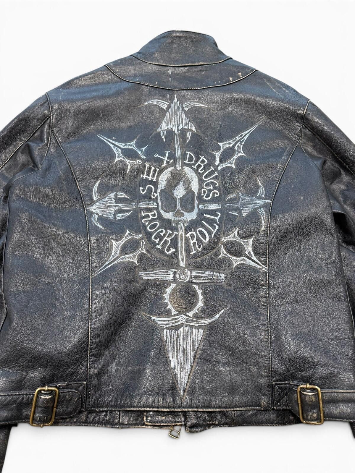 Other Black Rain Sex Drugs Rock & Roll Leather Jacket Size Large Size L / US 10 / IT 46 - 5 Thumbnail
