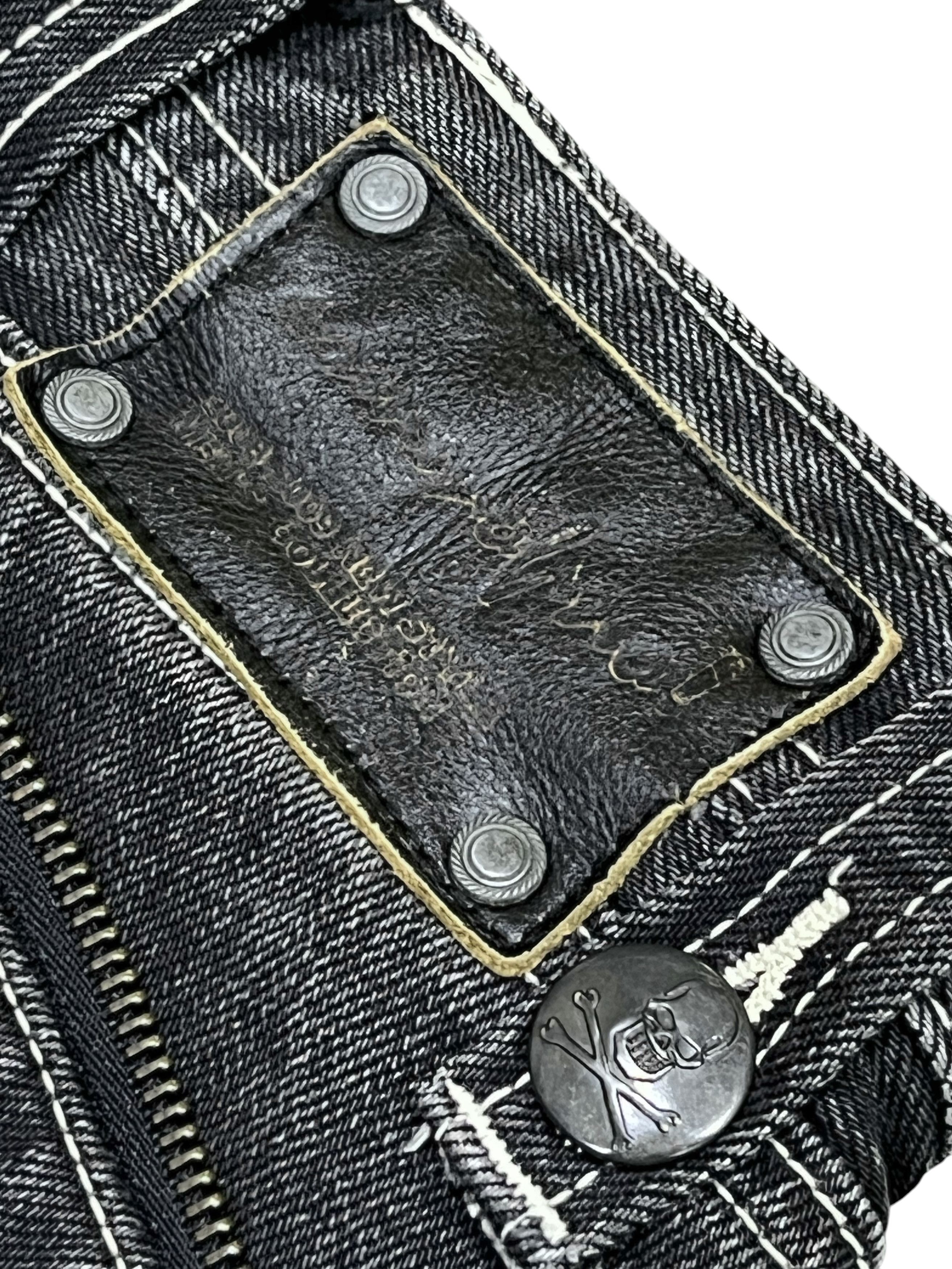 Black Label 🔥ARMY OF NO! Grunge Blow Out Knee Clawmark Distressed Denim Size US 29 - 13 Thumbnail