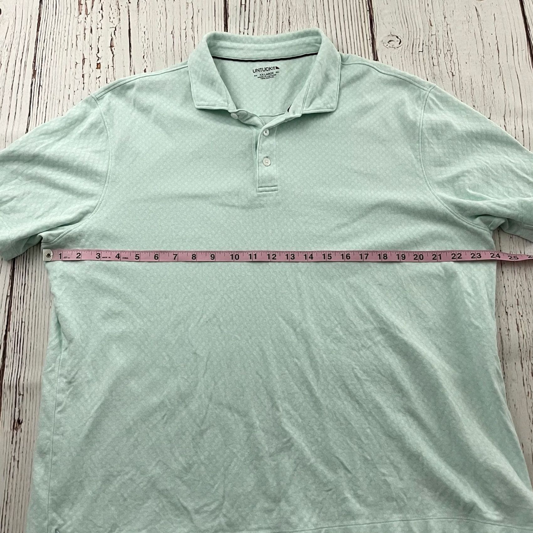 UNTUCKit UNTUCKit Short Sleeve Golf Polo Shirt Men's 2XL Mint Green Size US XXL / EU 58 / 5 - 3 Thumbnail
