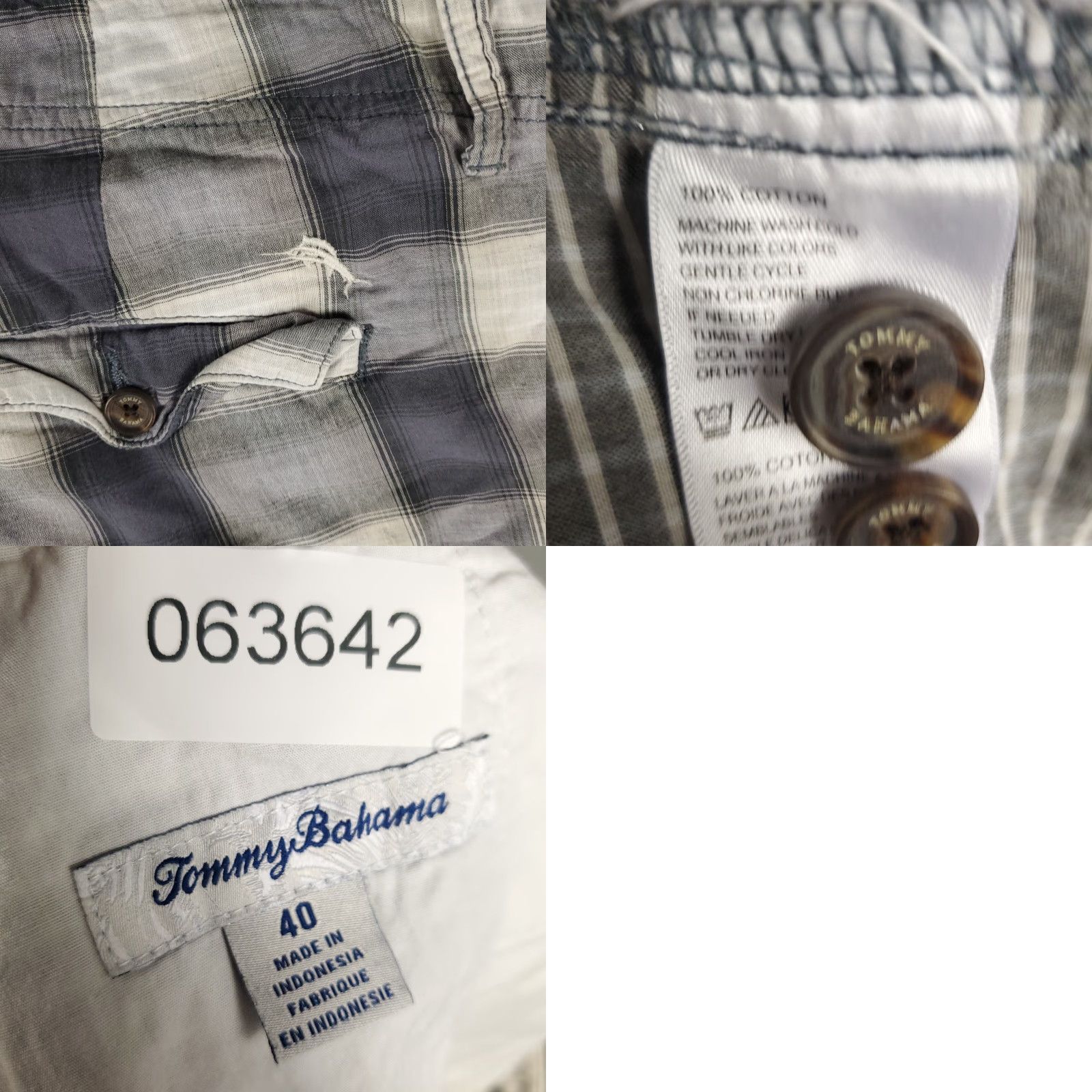 Tommy Bahama Tommy Bahama Cargo Shorts Mens 40 Gray Plaid Outdoor Casual Beachwear Adult Medium Gray Pattern Logo Pockets 90s? No decade given. Men Size US 40 / EU 56 - 8 Thumbnail