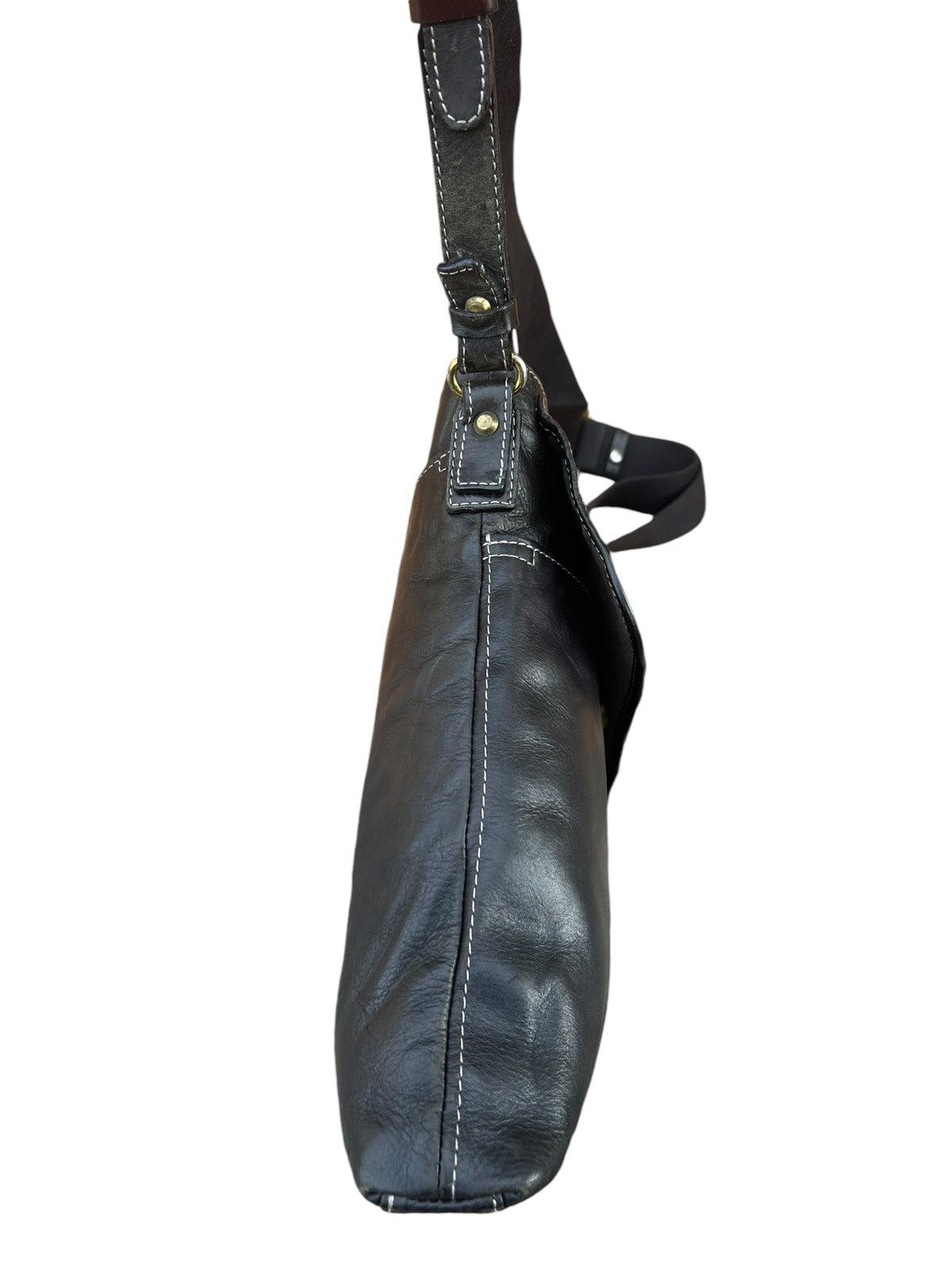 Leather Indeed Per Tutti Japan Black Patina Leather Bag Sling Size ONE SIZE - 15 Thumbnail