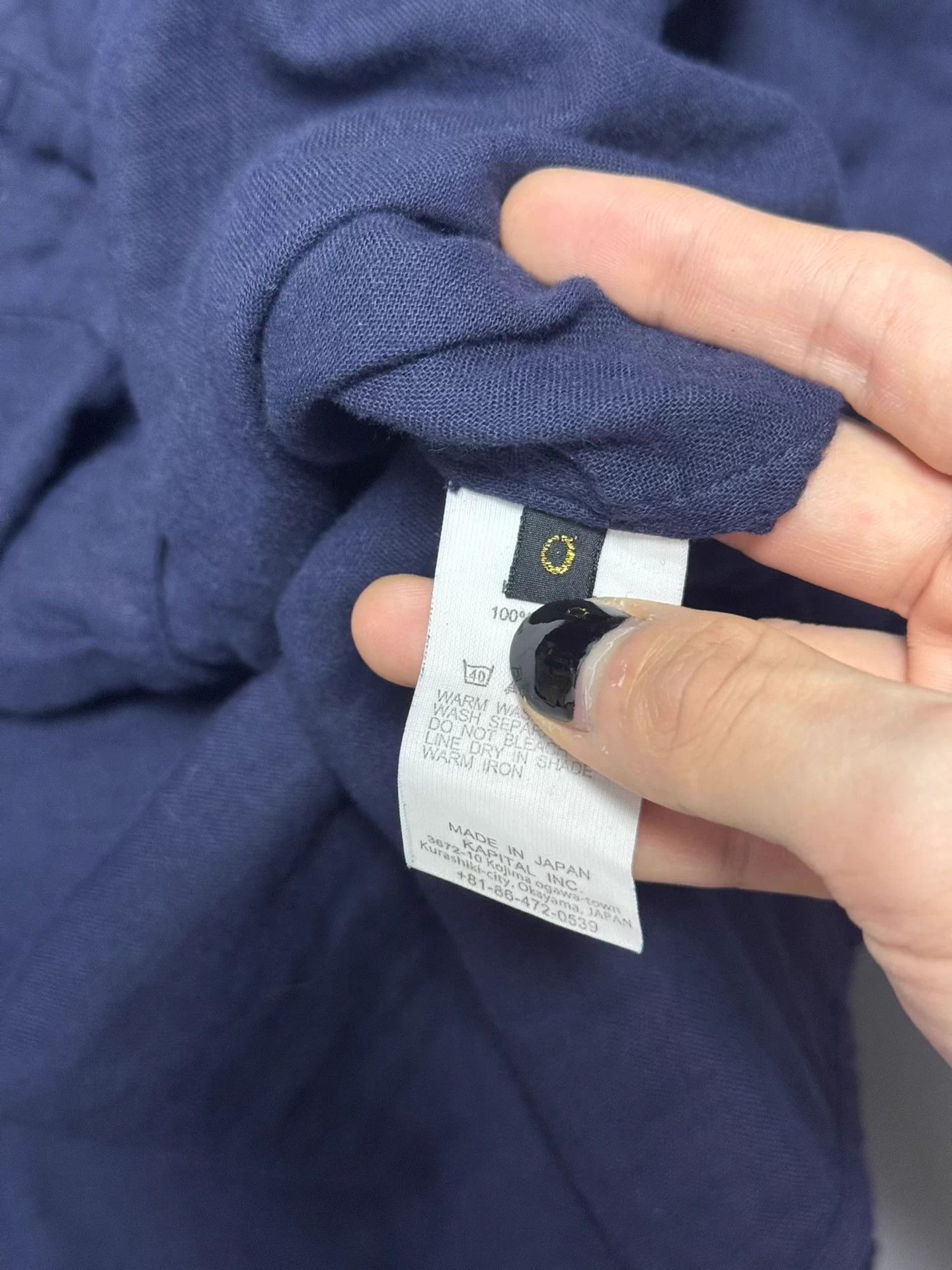 Kapital Kapital Indigo Dyed Irregular Collar Shirt Size US XS / EU 42 / 0 - 5 Thumbnail