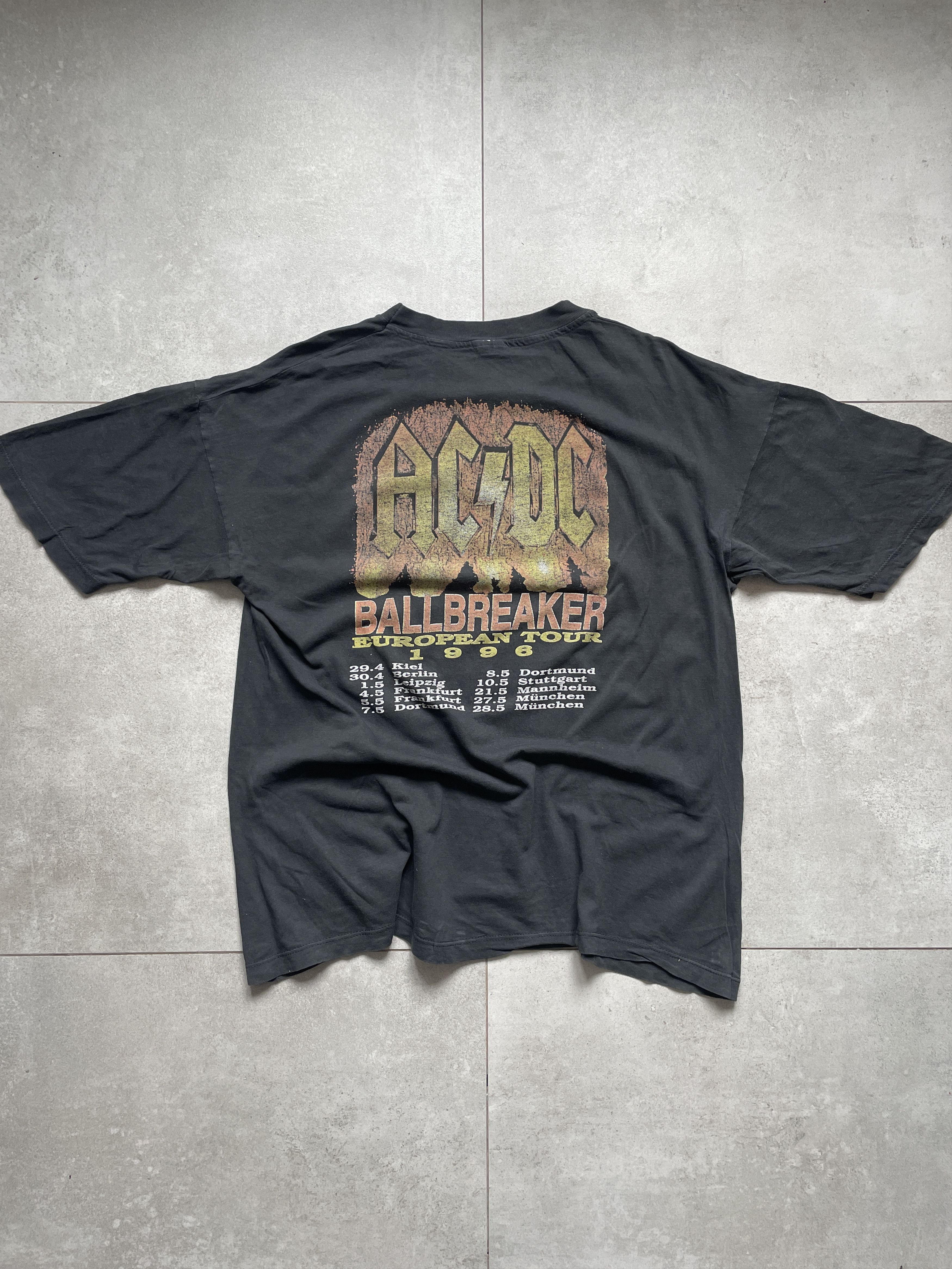 Vintage VINTAGE 1996 90S AC/DC BALLBREAKER BLACK WASHED METAL ROCK Size US XL / EU 56 / 4 - 3 Thumbnail