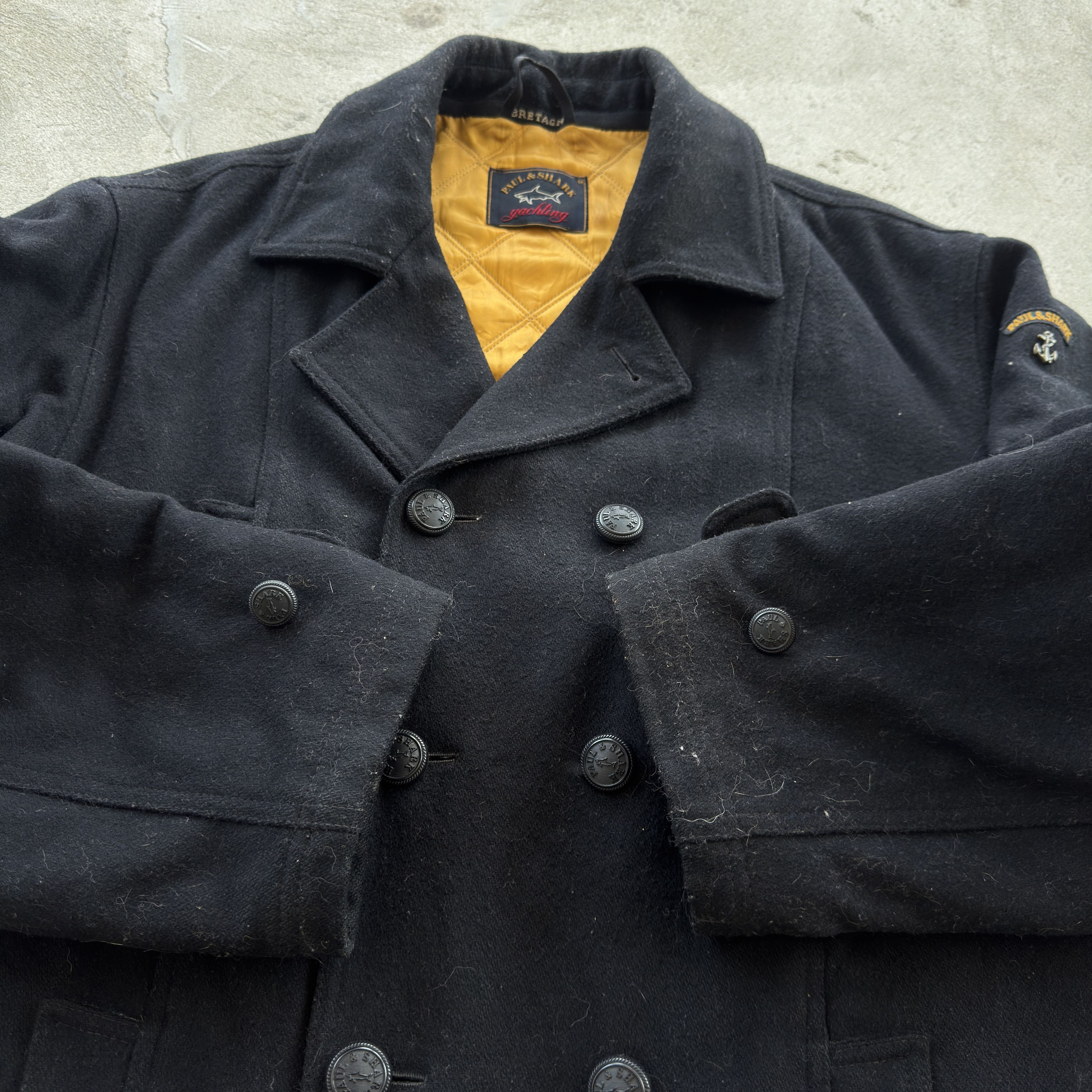 Paul & Shark Paul Shark Yachting Bretagne Wool Pea Coat Jacket Black Size US M / EU 48-50 / 2 - 4 Thumbnail