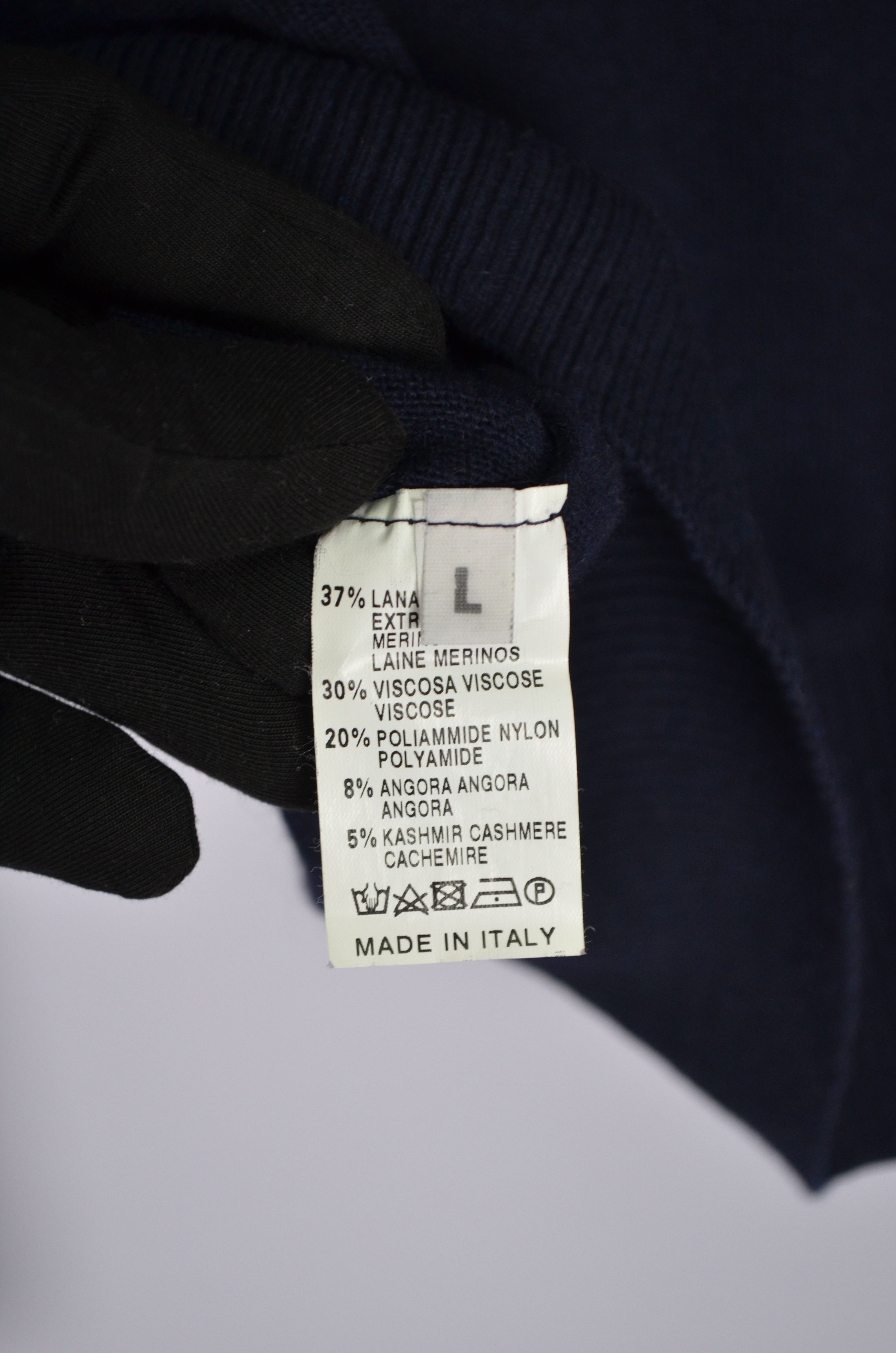 Aeronautica Militare × Designer Aeronautica Militare Wool Blend Navy V-Neck Sweater Jumper Size US L / EU 52-54 / 3 - 7 Thumbnail